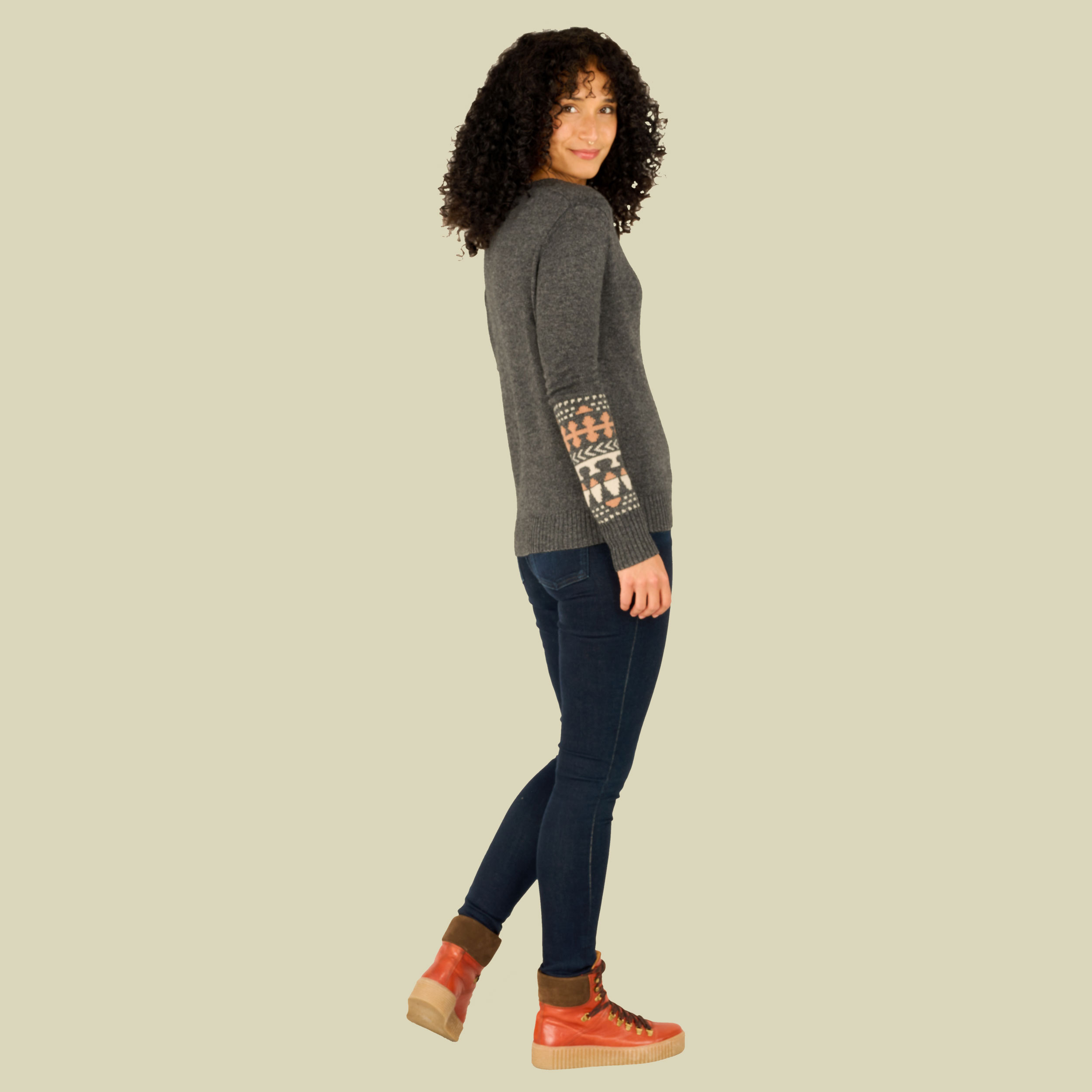 Maya V-Neck Sweater Women Größe XL Farbe kharani grey