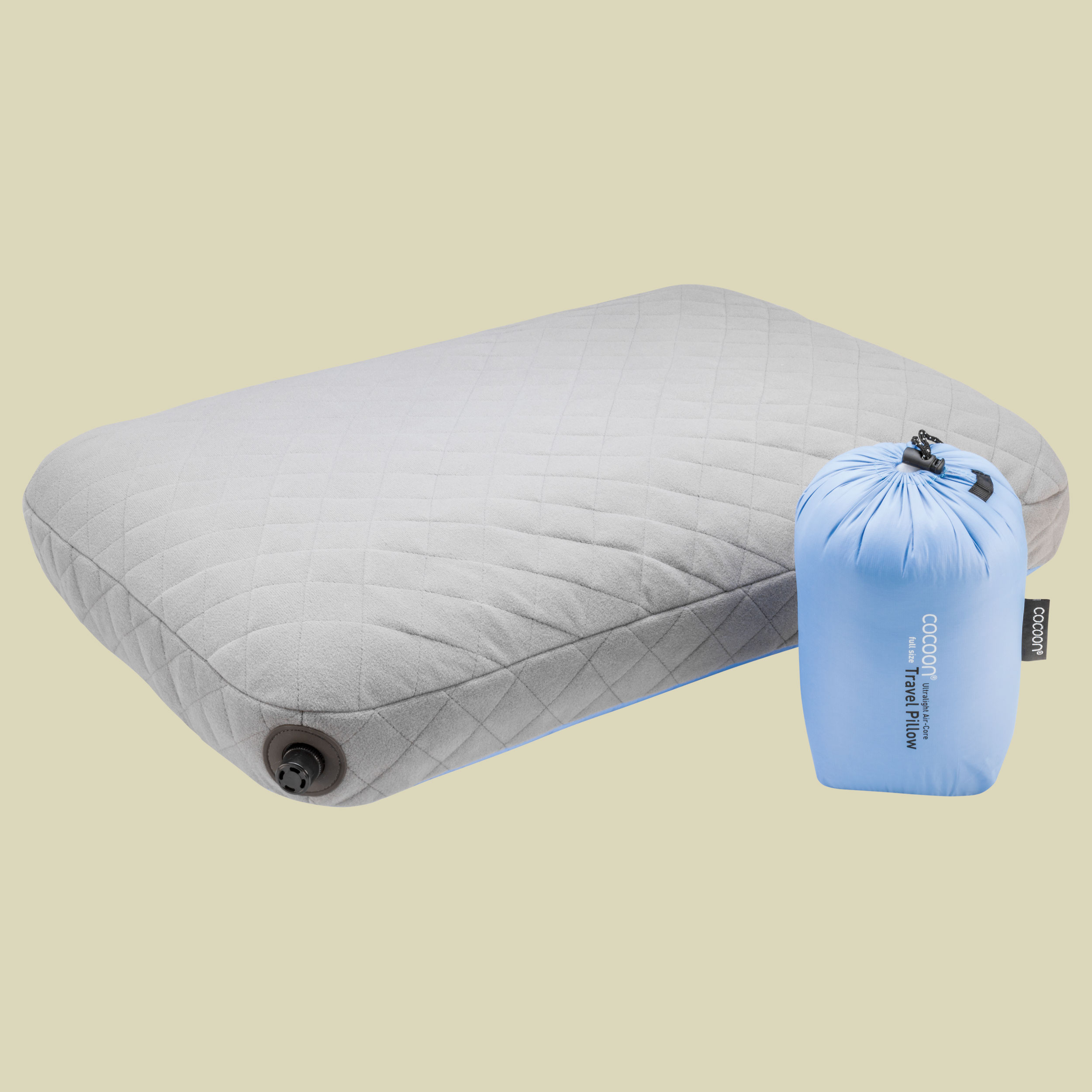 Air-Core Pillow Ultralight Größe 28 cm x 38 cm Farbe light blue/grey