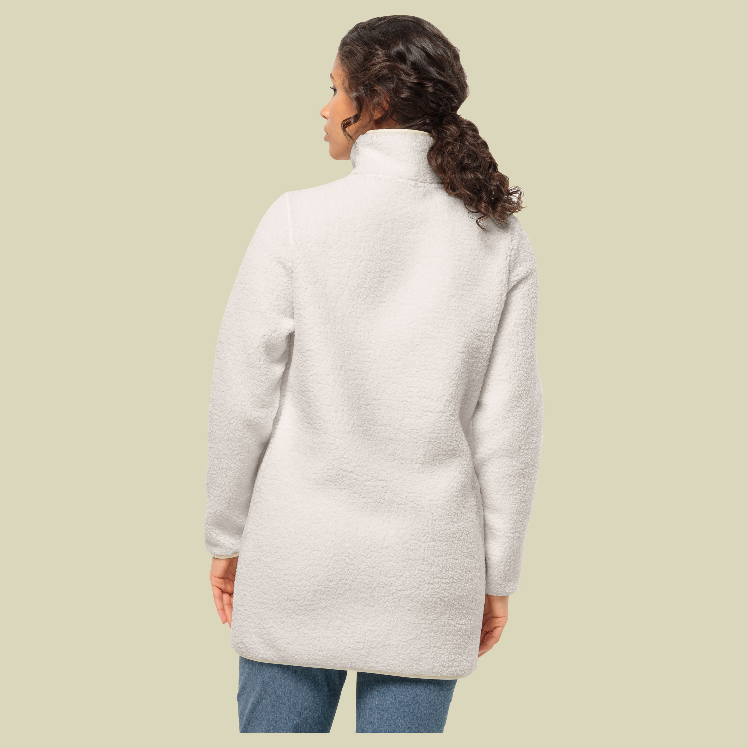 High Curl Coat Women Größe XXL Farbe cotton white