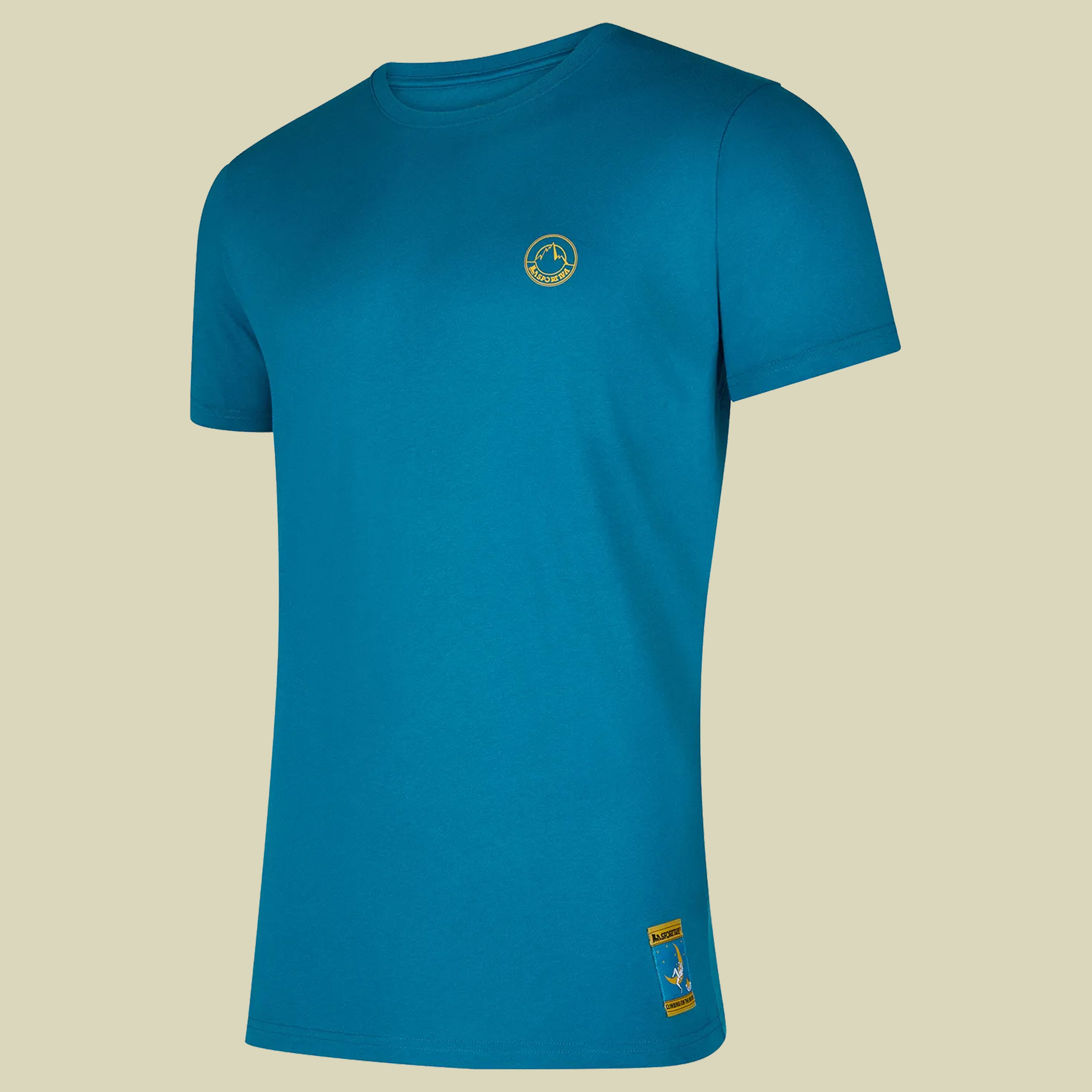 Climbing on the Moon T-Shirt Men L blau - turchese/giallo