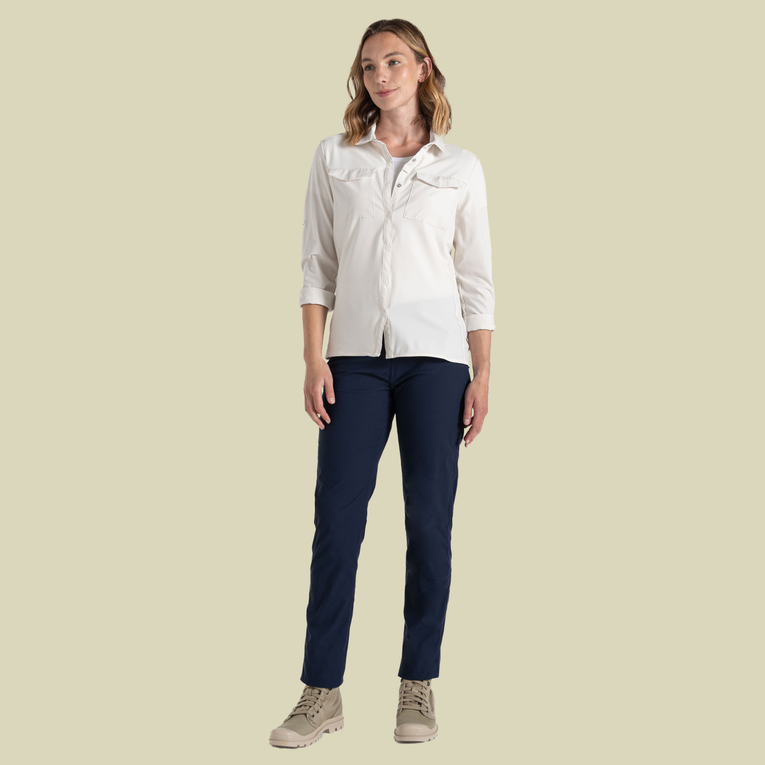 NosiLife Pro Long Sleeved Shirt V Women 44 beige - sea salt (UK 18)