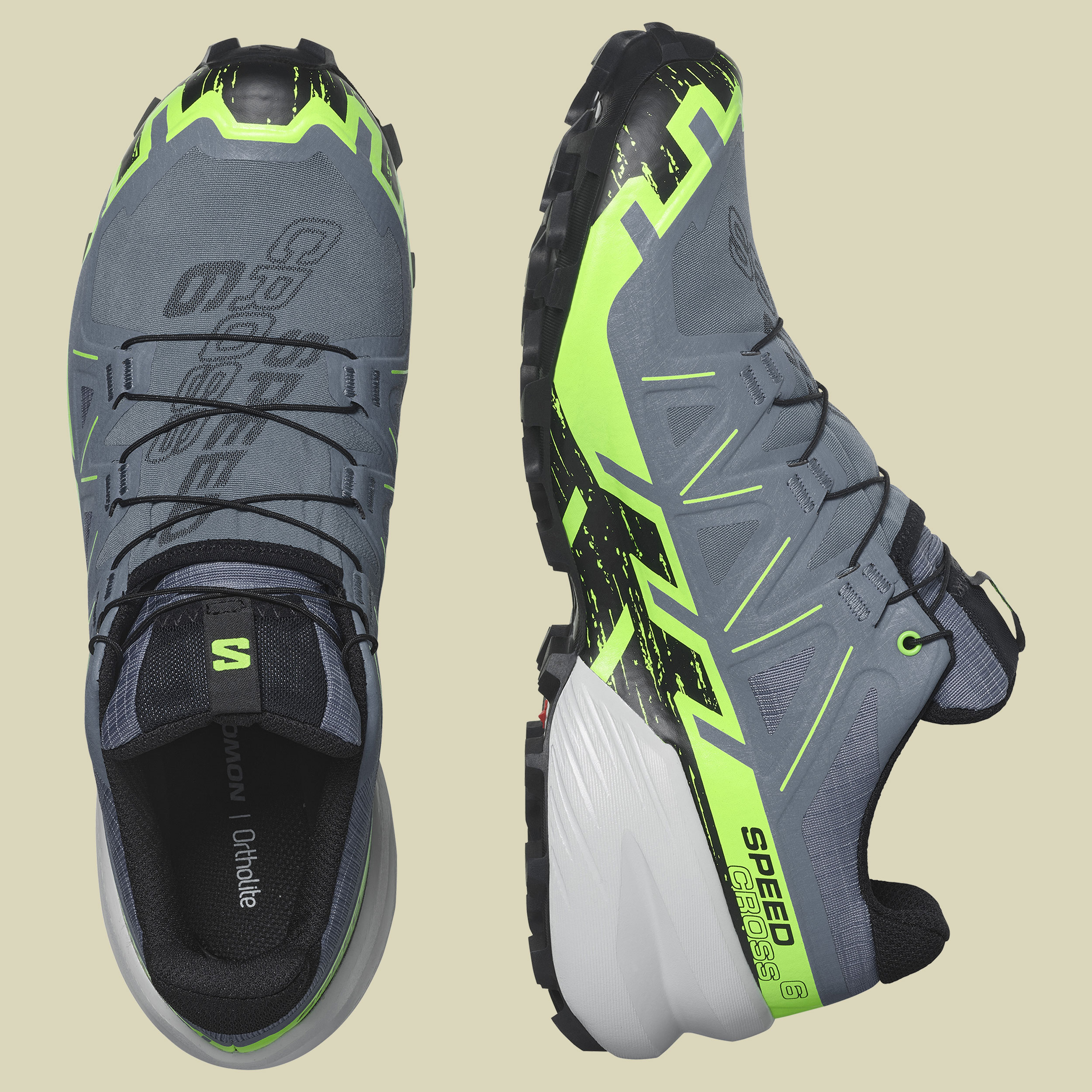Speedcross 6 GTX Men Größe UK 7,5  Farbe flint stone/green gecko/black