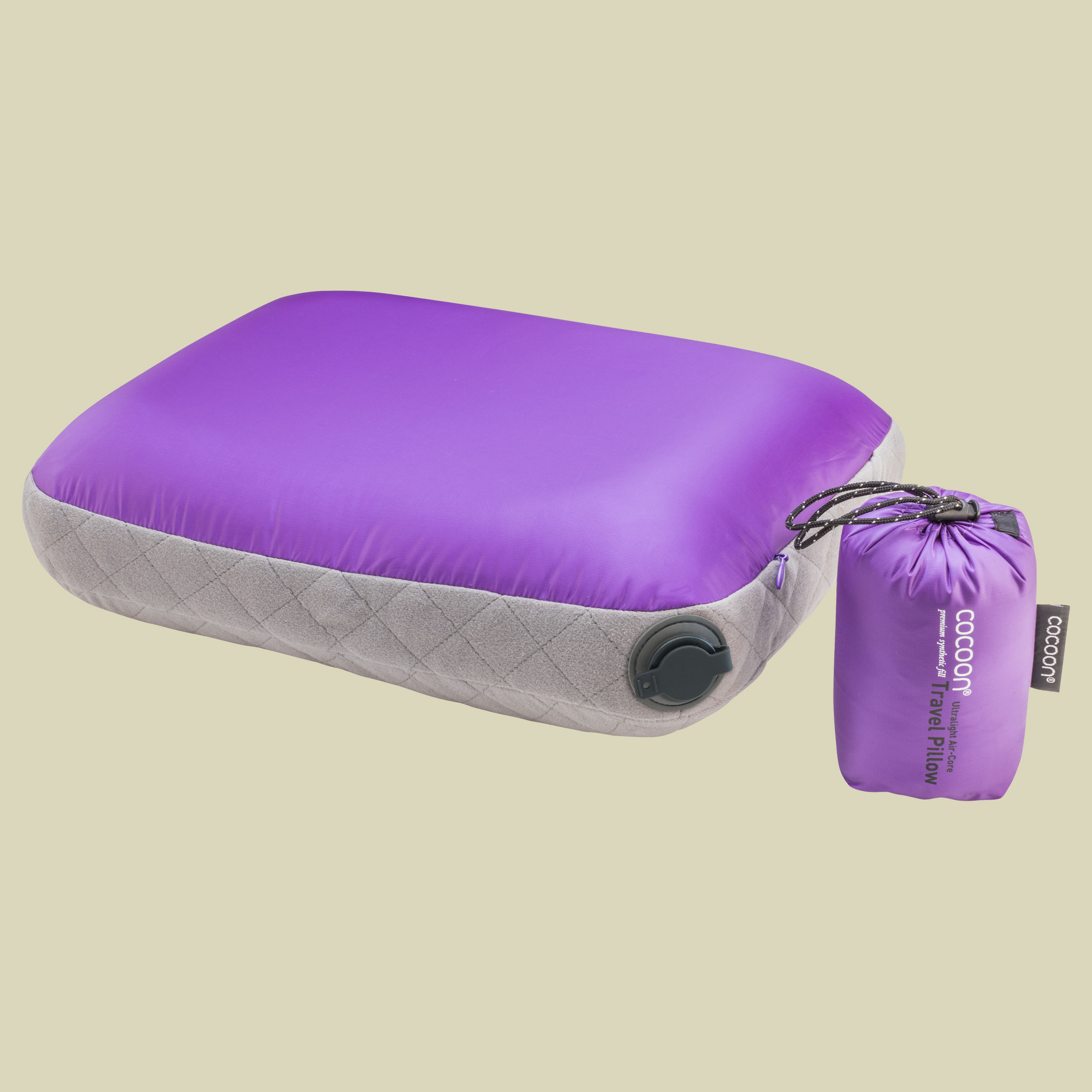 Air-Core Pillow Ultralight Größe 40 cm x 55 cm Farbe purple/grey