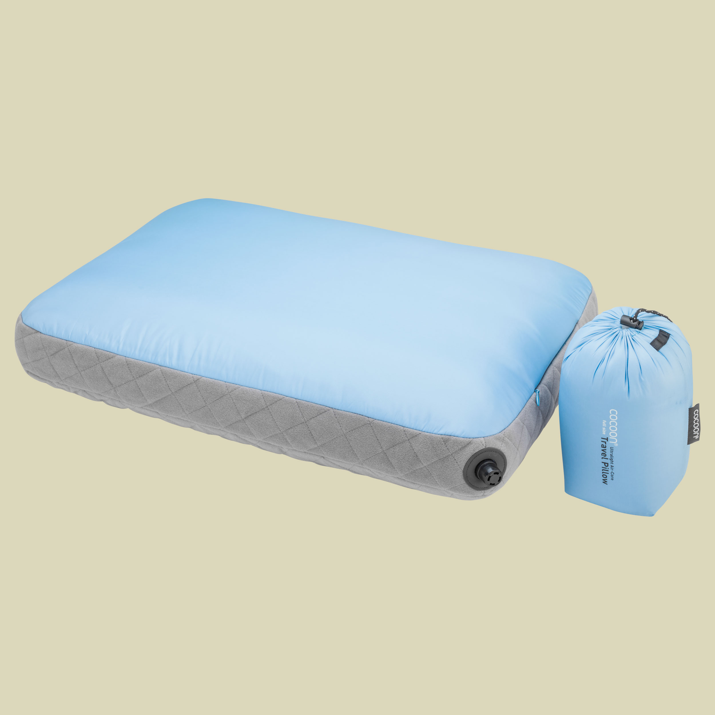 Air-Core Pillow Ultralight Größe 28 cm x 38 cm Farbe light blue/grey