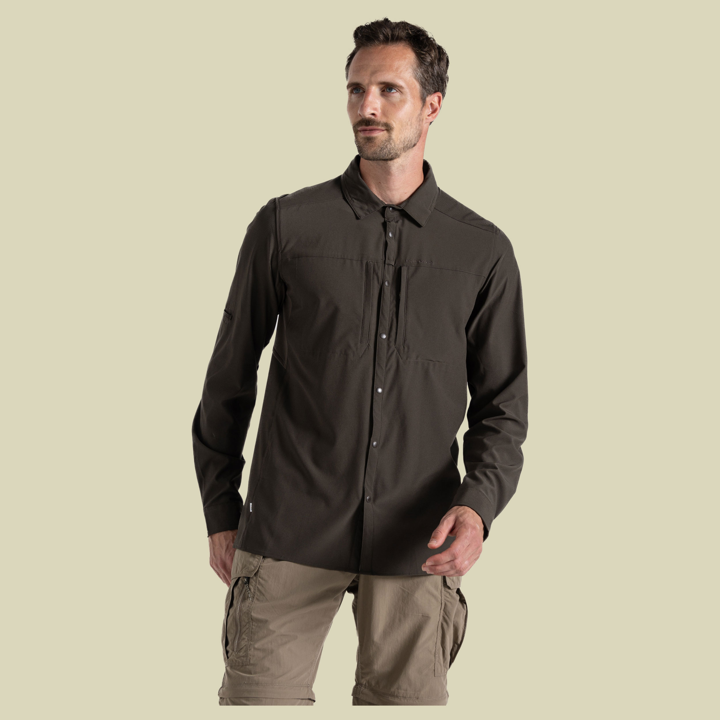 NosiLife Pro Long Sleeved Shirt V Men L braun - woodland green