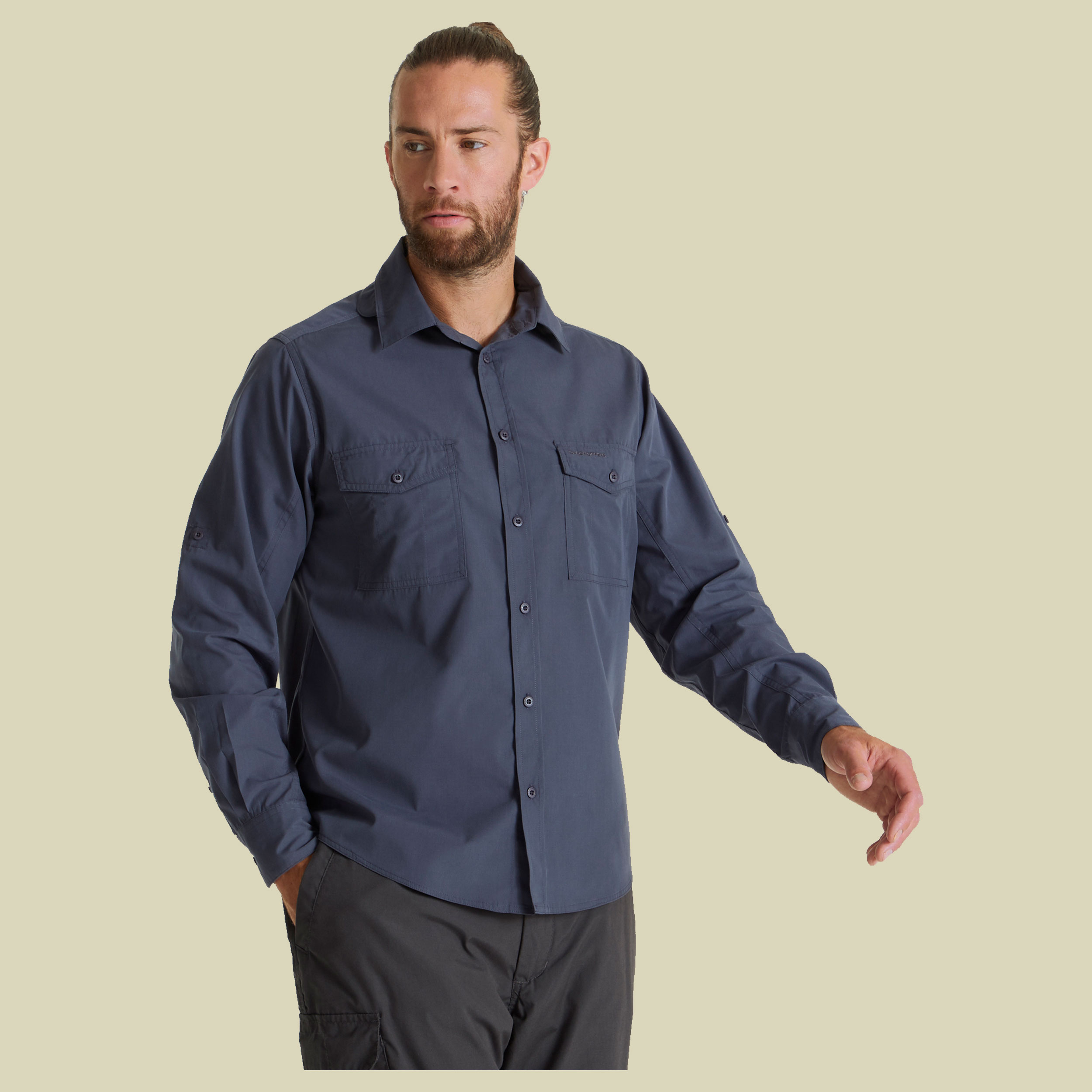 Kiwi Long Sleeved Shirt Men blau S - ombre blue
