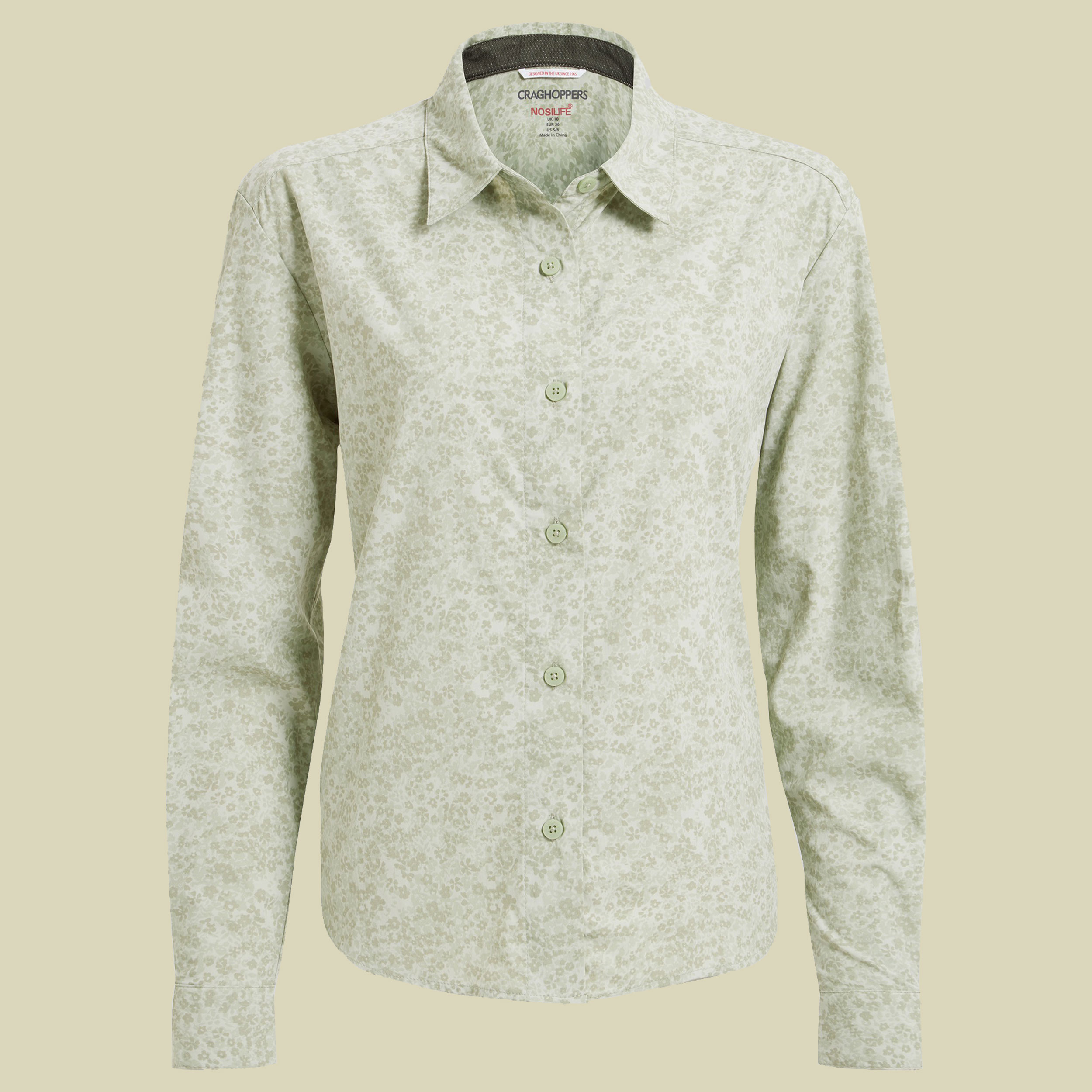 NosiLife Arona Long Sleeved Shirt Women 40 grün - bud green print (UK 14)