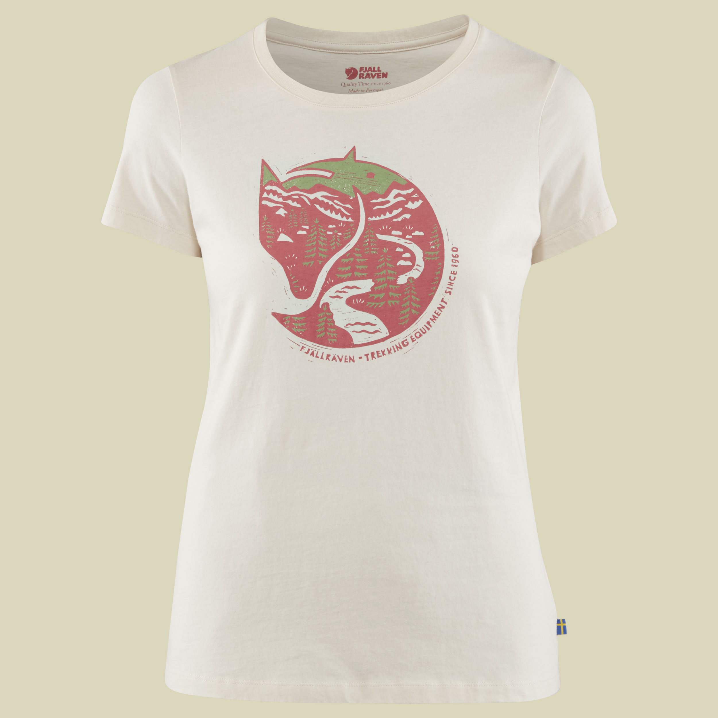 Arctic Fox Print T-Shirt Women Größe M Farbe chalk white
