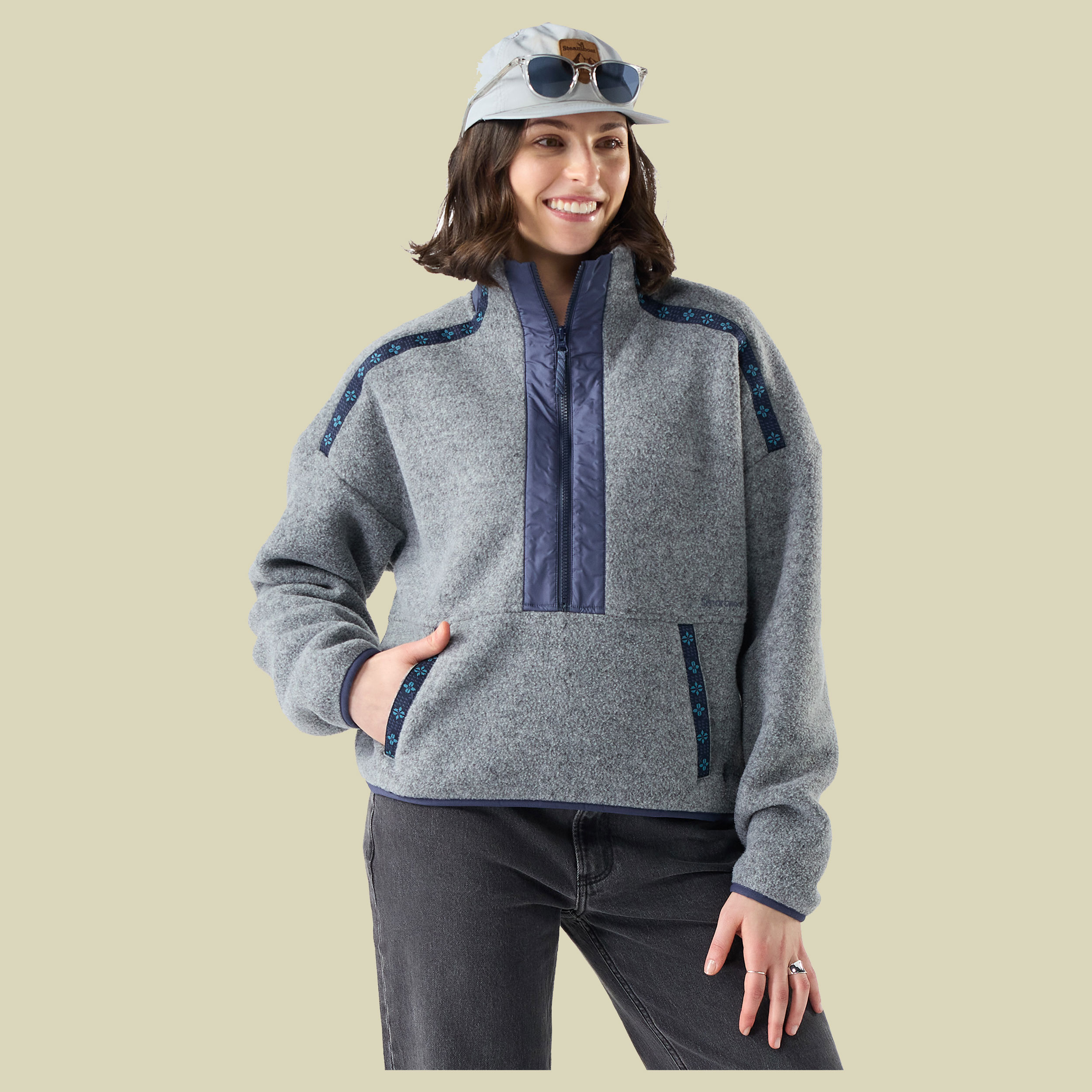 Second Cut Fleece 1/2 Zip Women XL blau - light navy