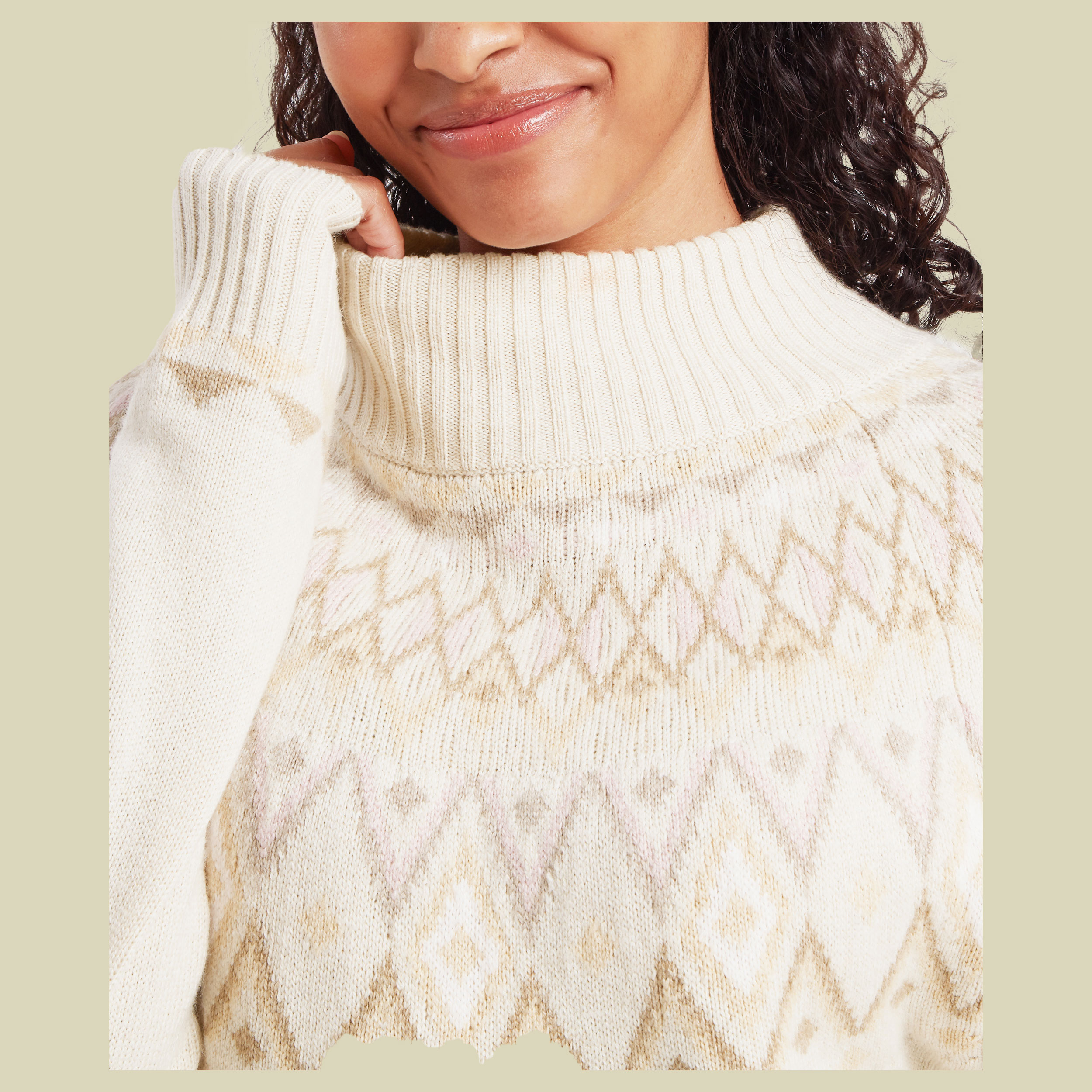 Indu Mock Neck Sweater Women S beige - Farbe ecru