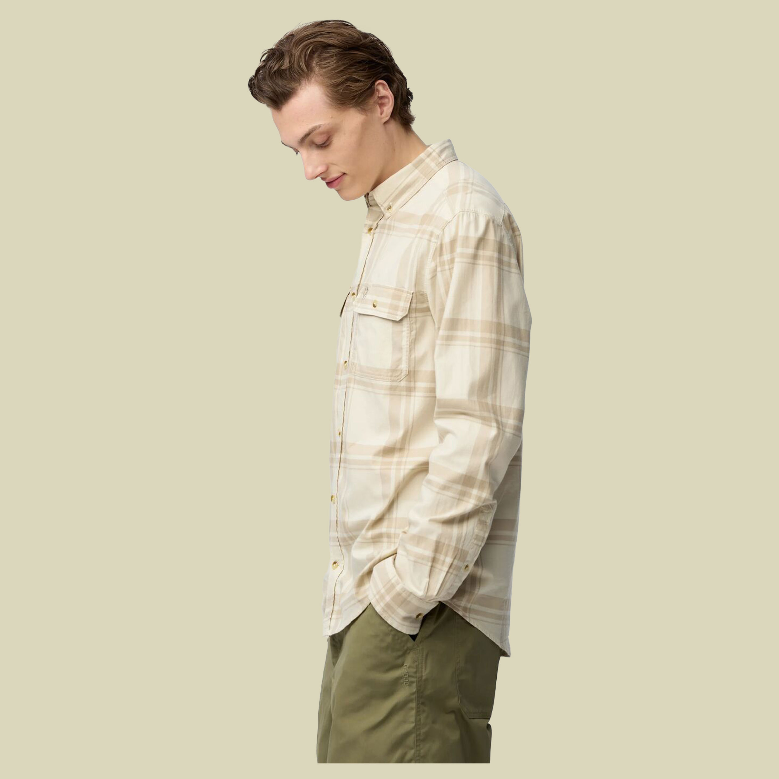 Övik Light Flannel Shirt Men XXL beige - Farbe chalk white-fossil