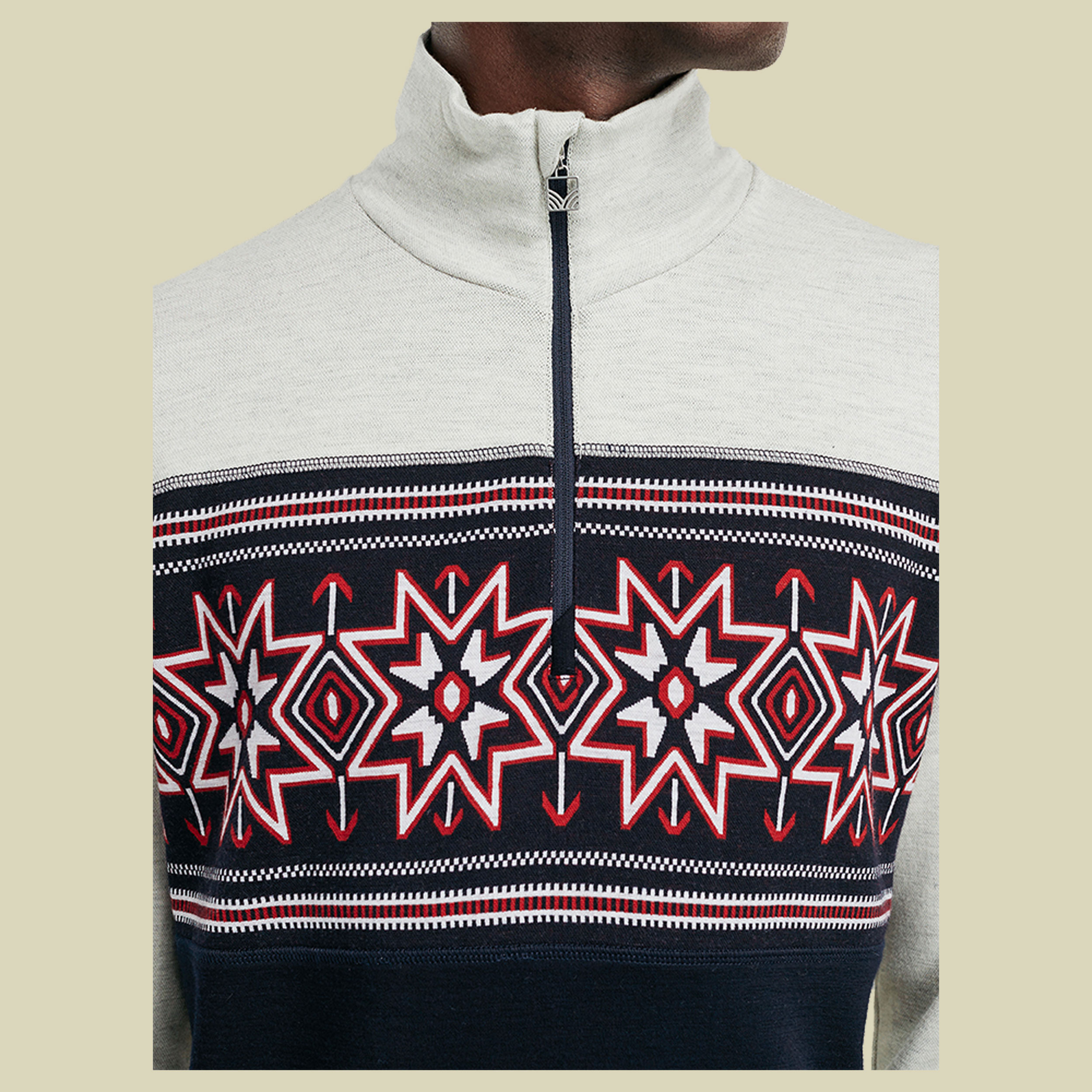 Olympia Basic Sweater Men Größe L  Farbe off white/navy/raspberry