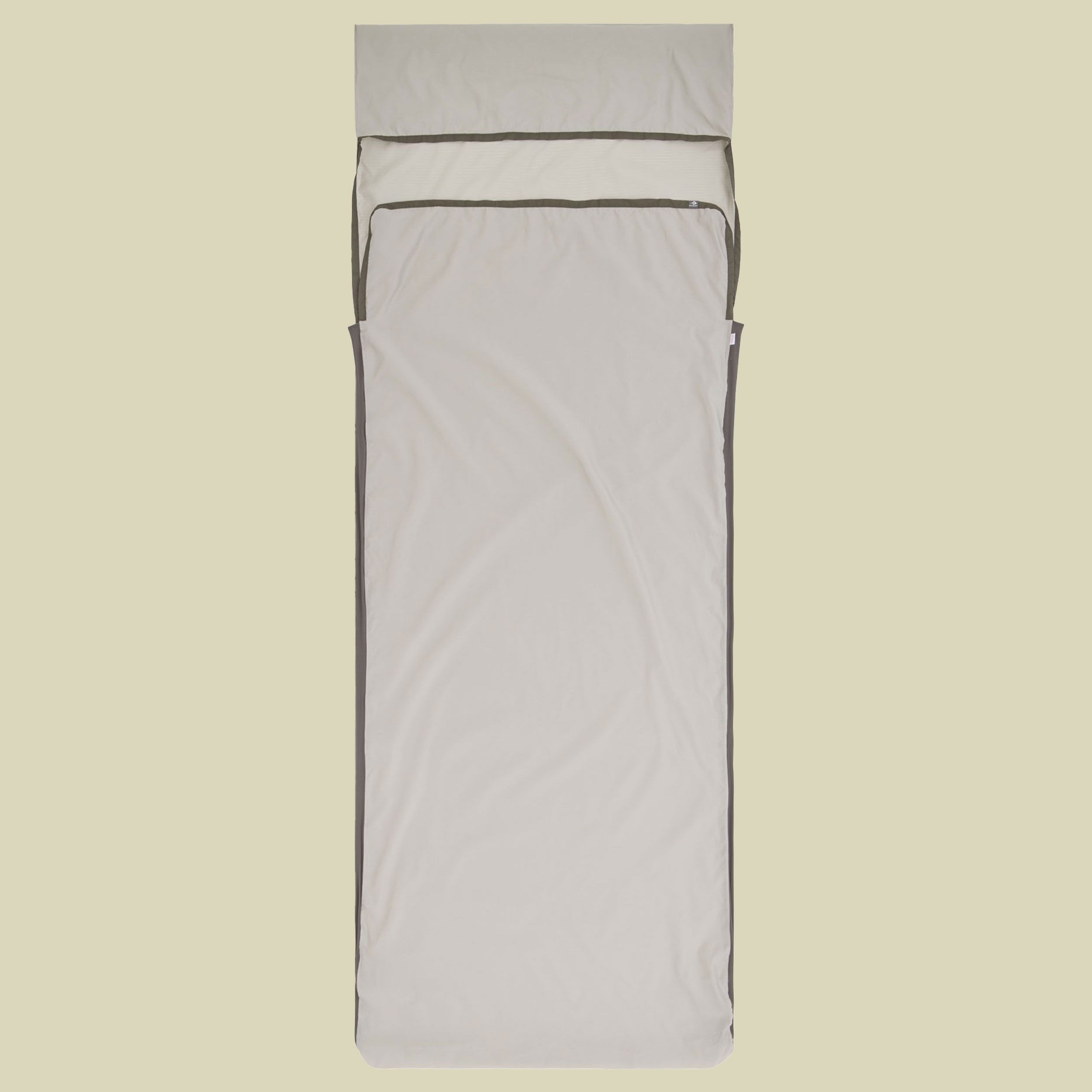 Silk Blend Sleeping Bag Liner rechteckig mit Kopfkissenhülle grau