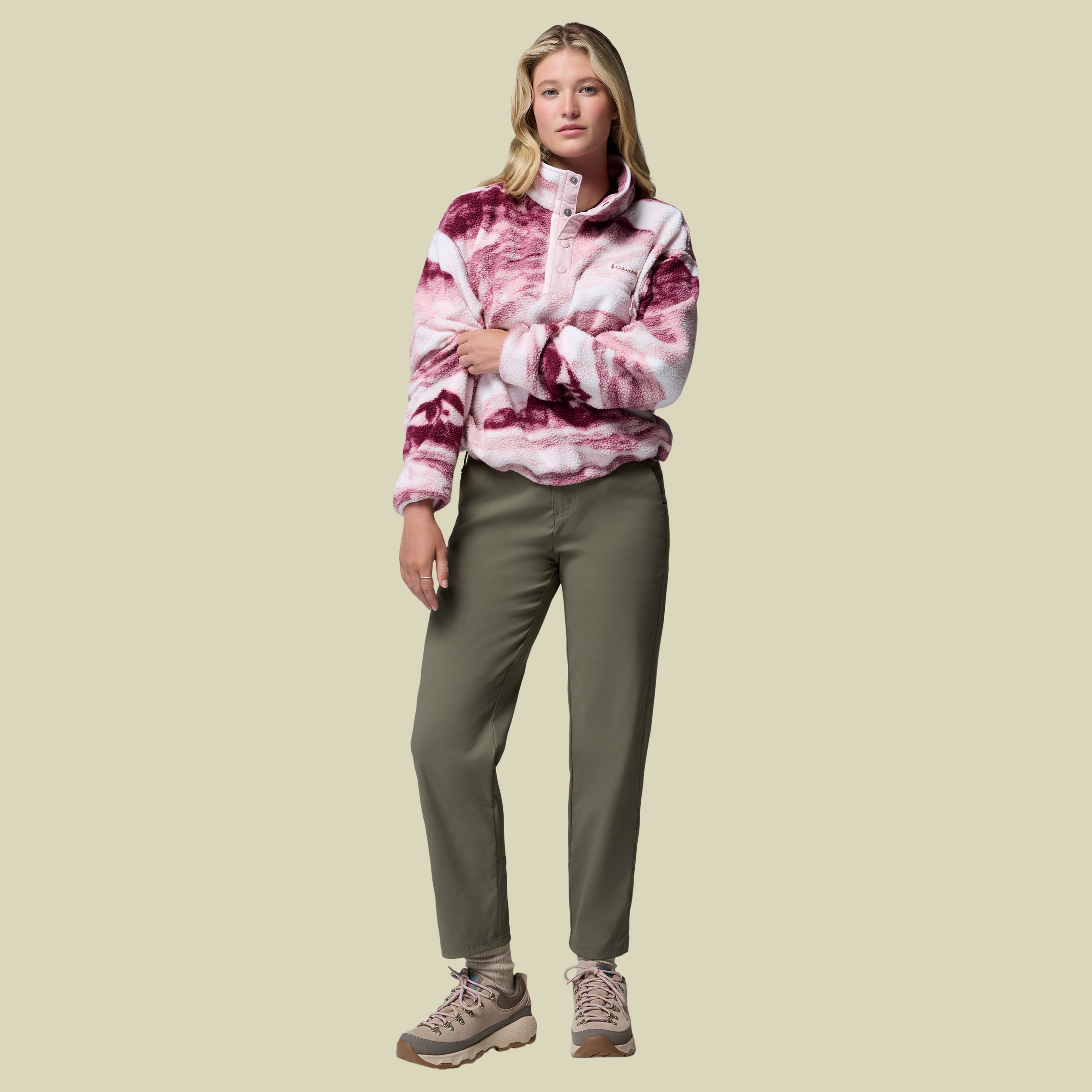Helvetia II Printed Cropped Half Snap Women XL lila1 - antique mauve,summits