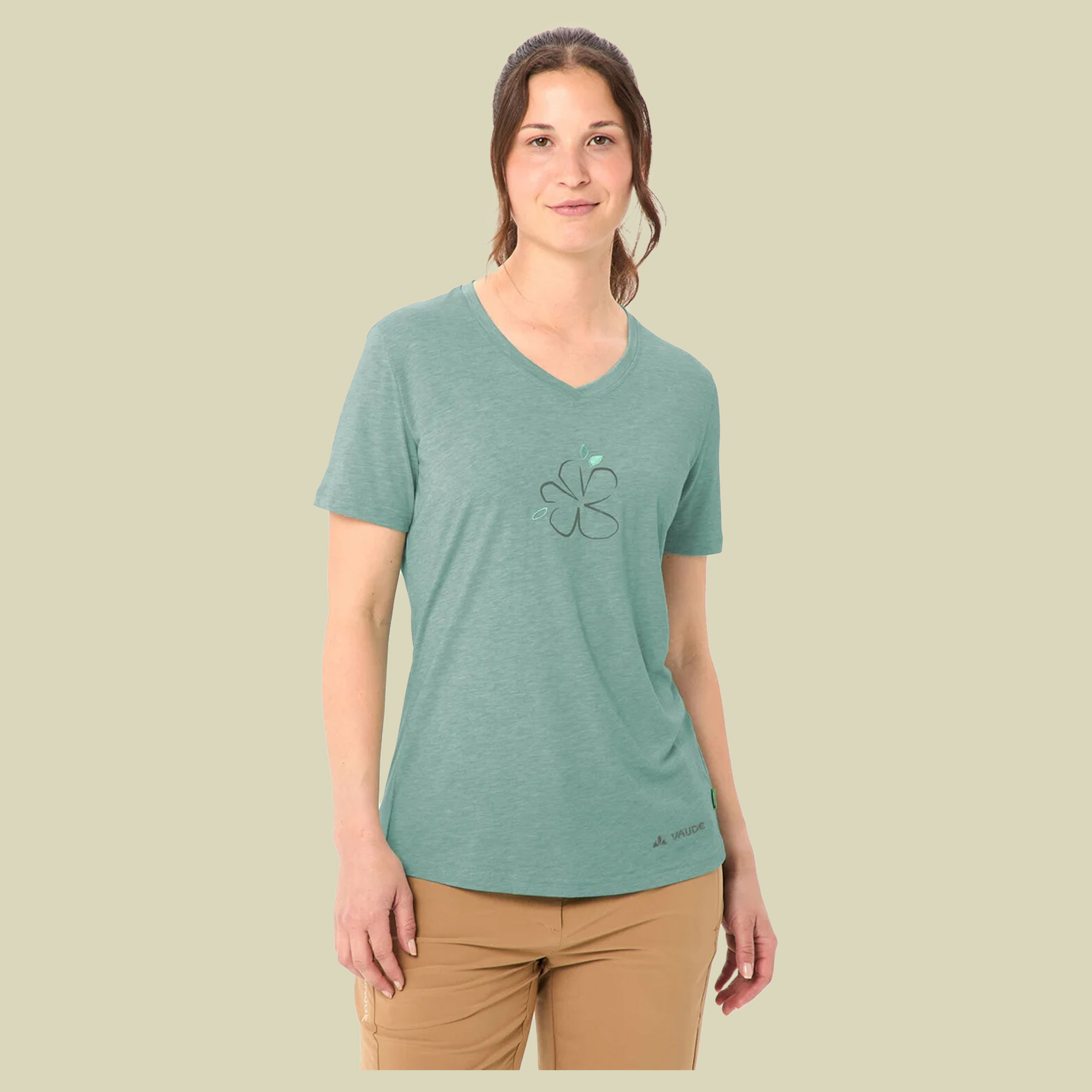 Skomer Print T-Shirt III Women 44 grün - dusty fern