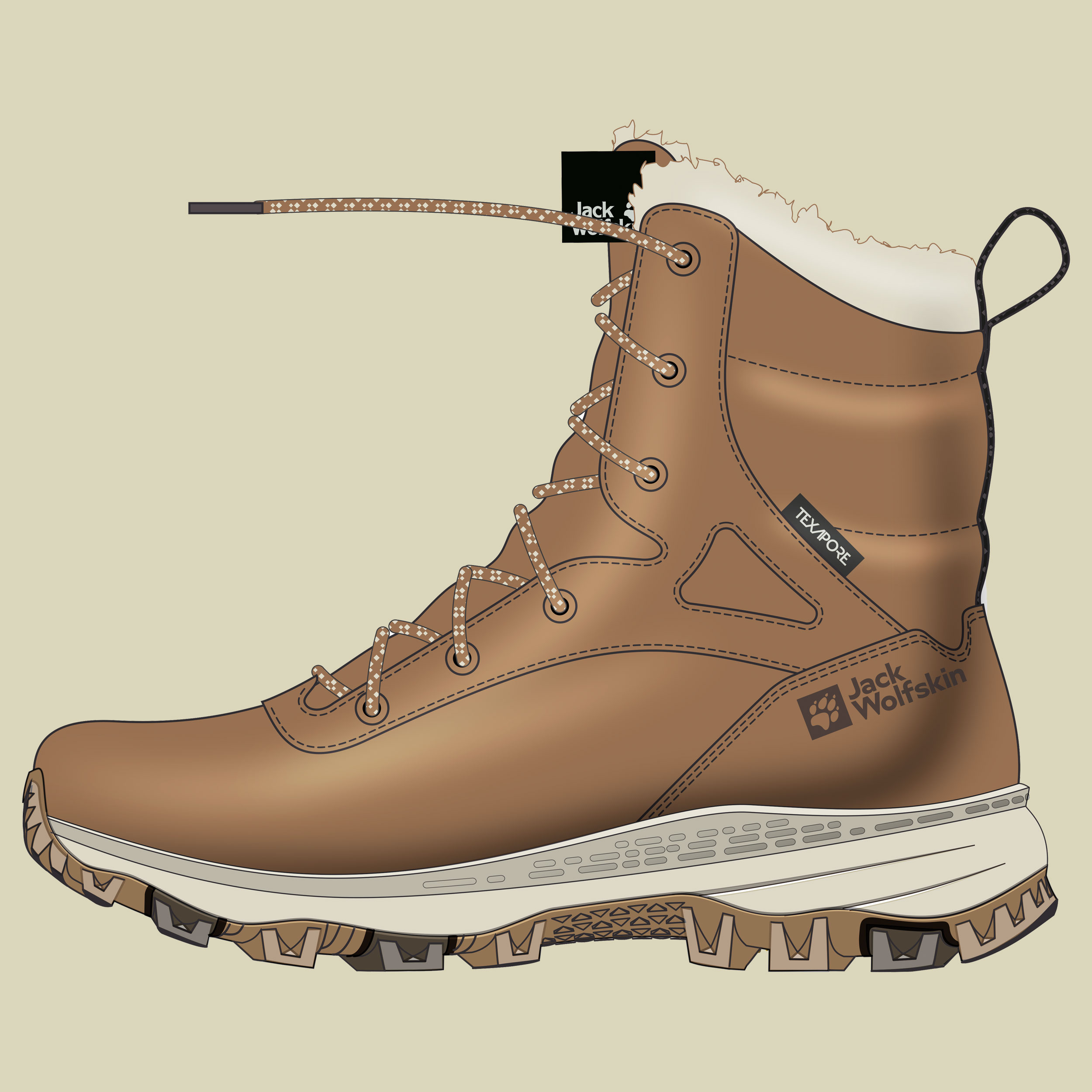 Everquest Texapore Snow High Women Größe 39,5 Farbe chipmunk