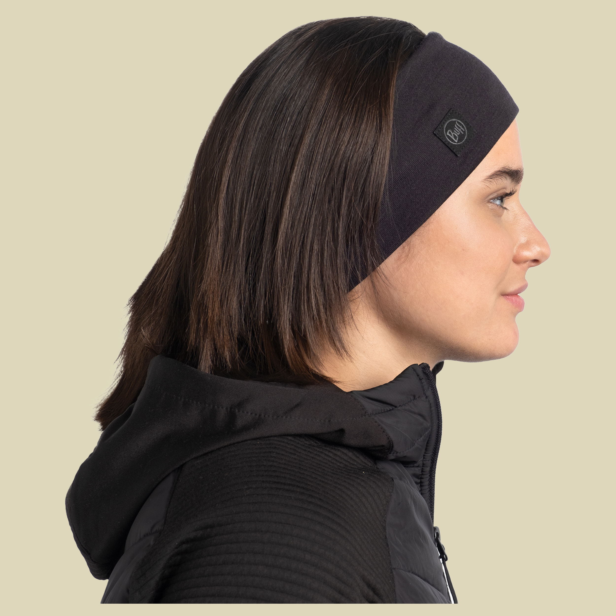 Merino Wide Headband Größe one size Farbe solid black