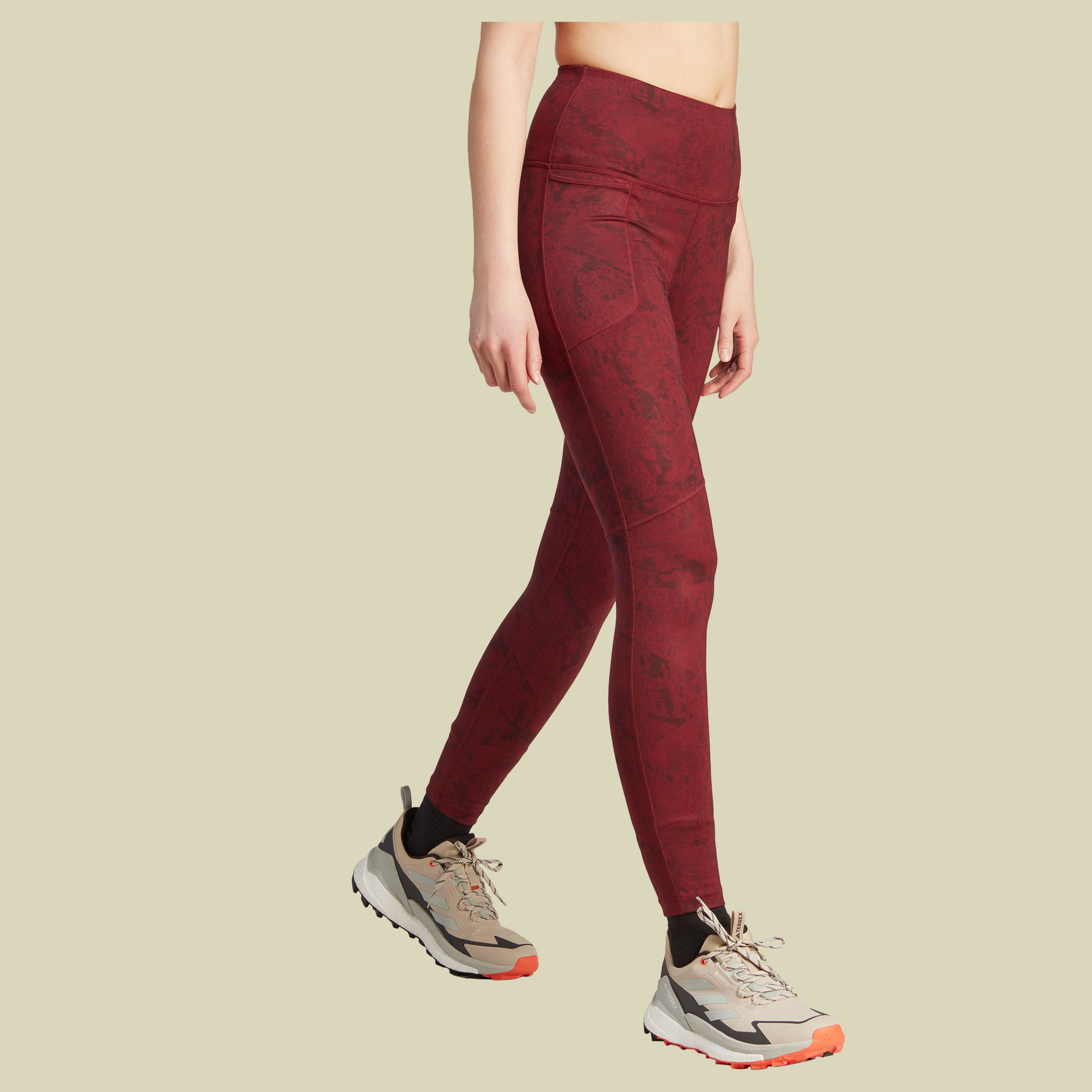 Terrex Multi Allover Print Leggings Women Größe 34 Farbe shadow red