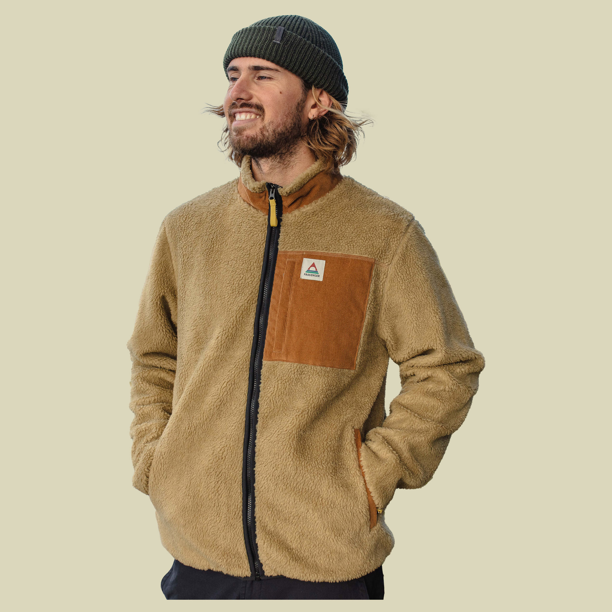 Trekker Recycled Deep-Pile Sherpa Fleece Men XL braun - biscuit