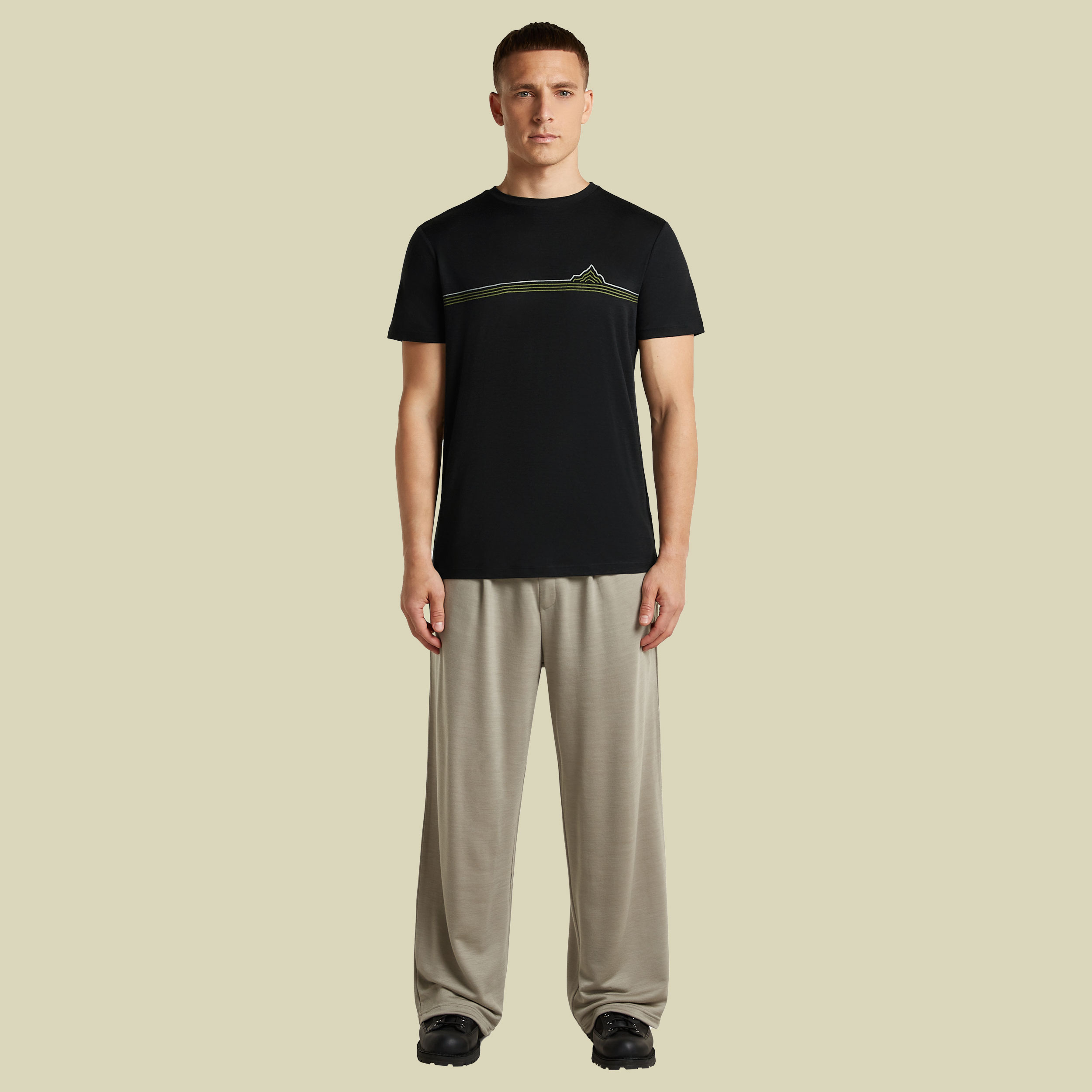 Merino 150 Tech Lite SS Tee Range Stripes Men XXL schwarz - black