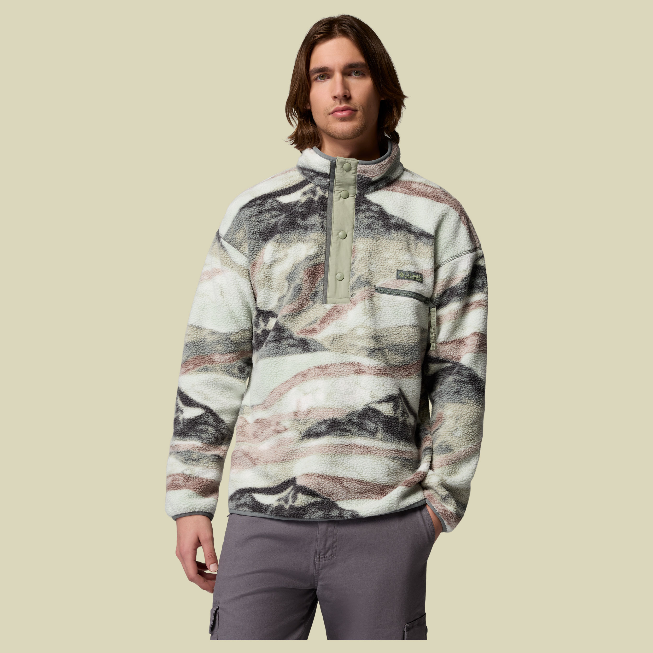 Helvetia II Printed Half Snap Fleece Men XL grün2 - sedona sage summits