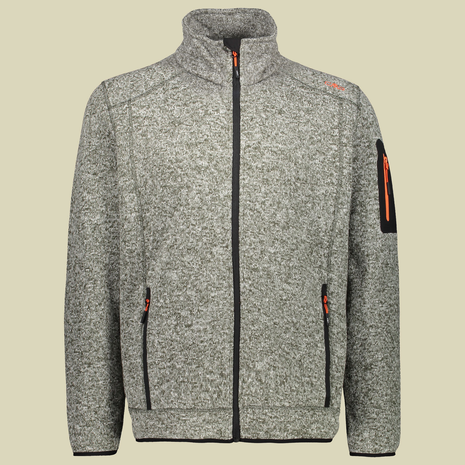 Man Knitted Fleece Jacket CMP 3H60747N Größe 54 Farbe oil green mel.-oil green 11FF