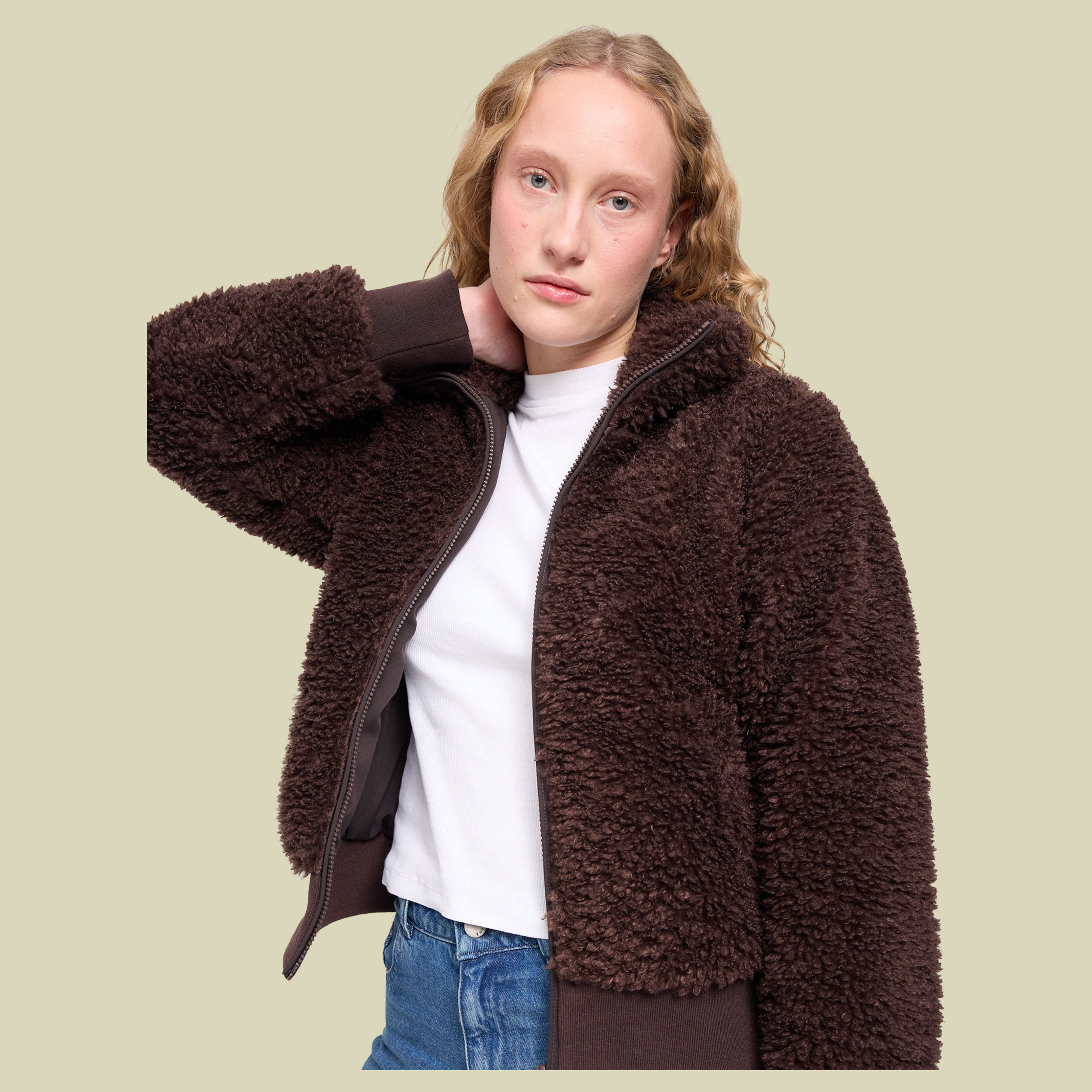 Faux-Fur Blouson Women XS braun1 - black coffee