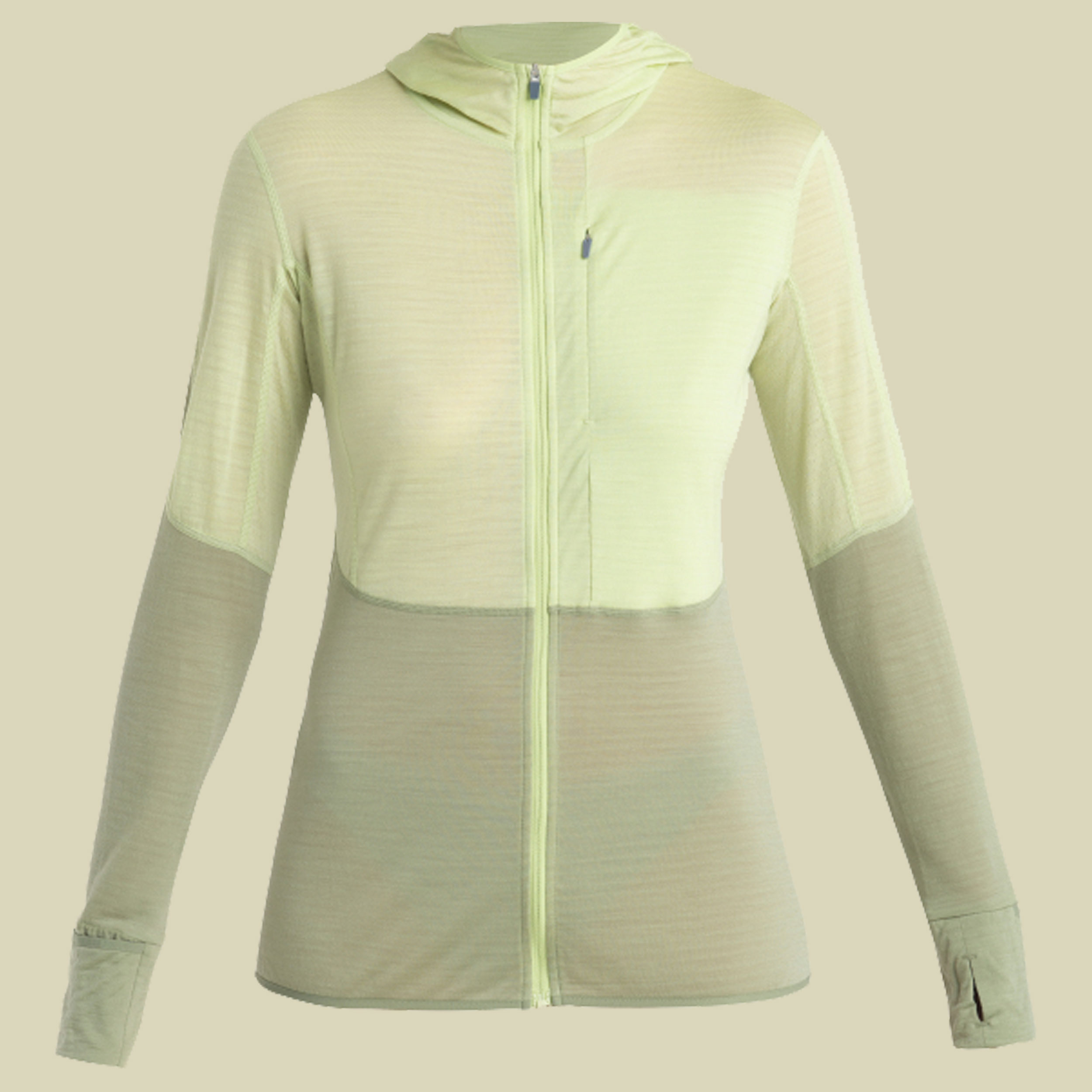 Merino 200 Realfleece Descender LS Zip Hoodie Women M grün - glazen/lichen/cb