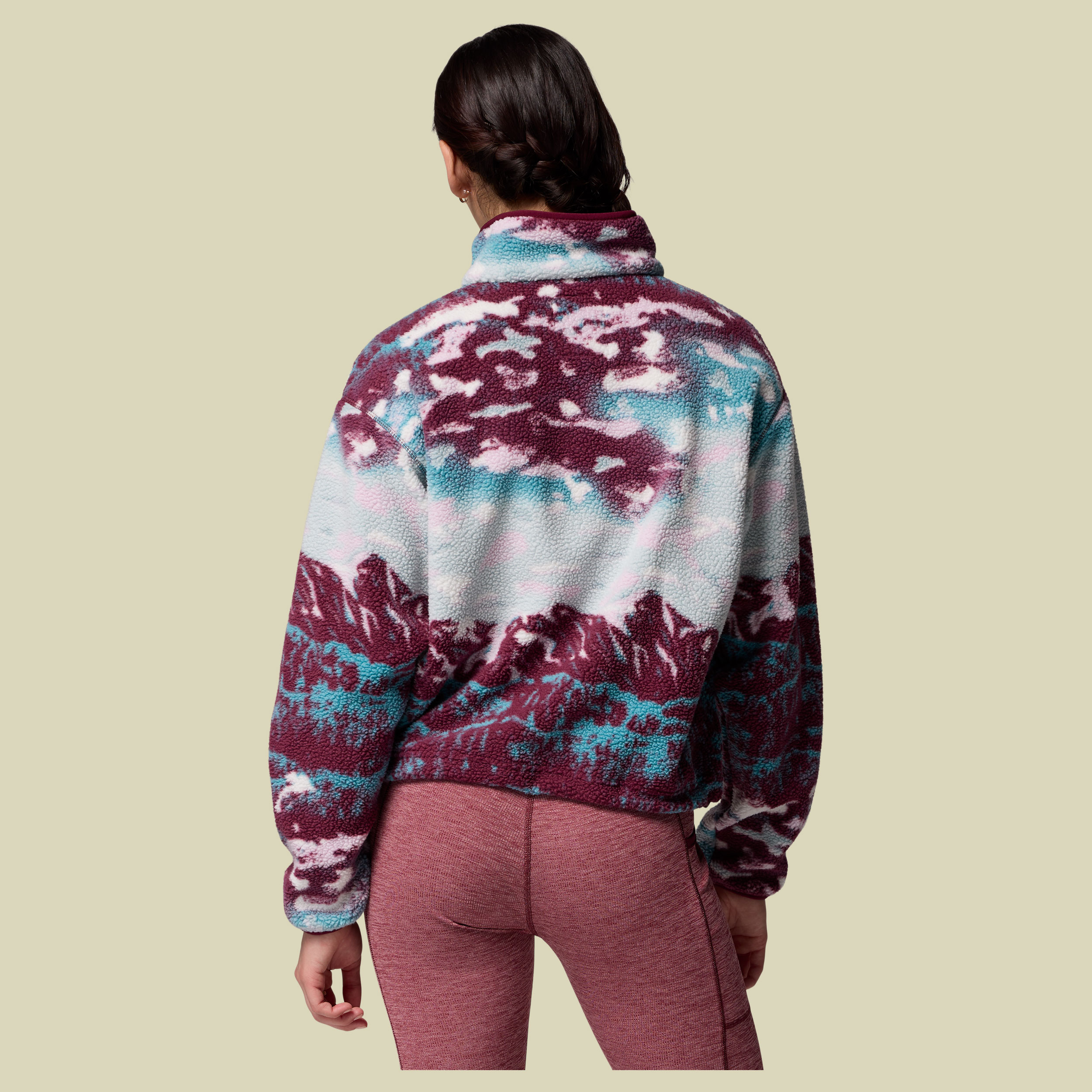 Helvetia II Printed Cropped Half Snap Women XS mehrfarbig bordeaux - Farbe rich wine sisters