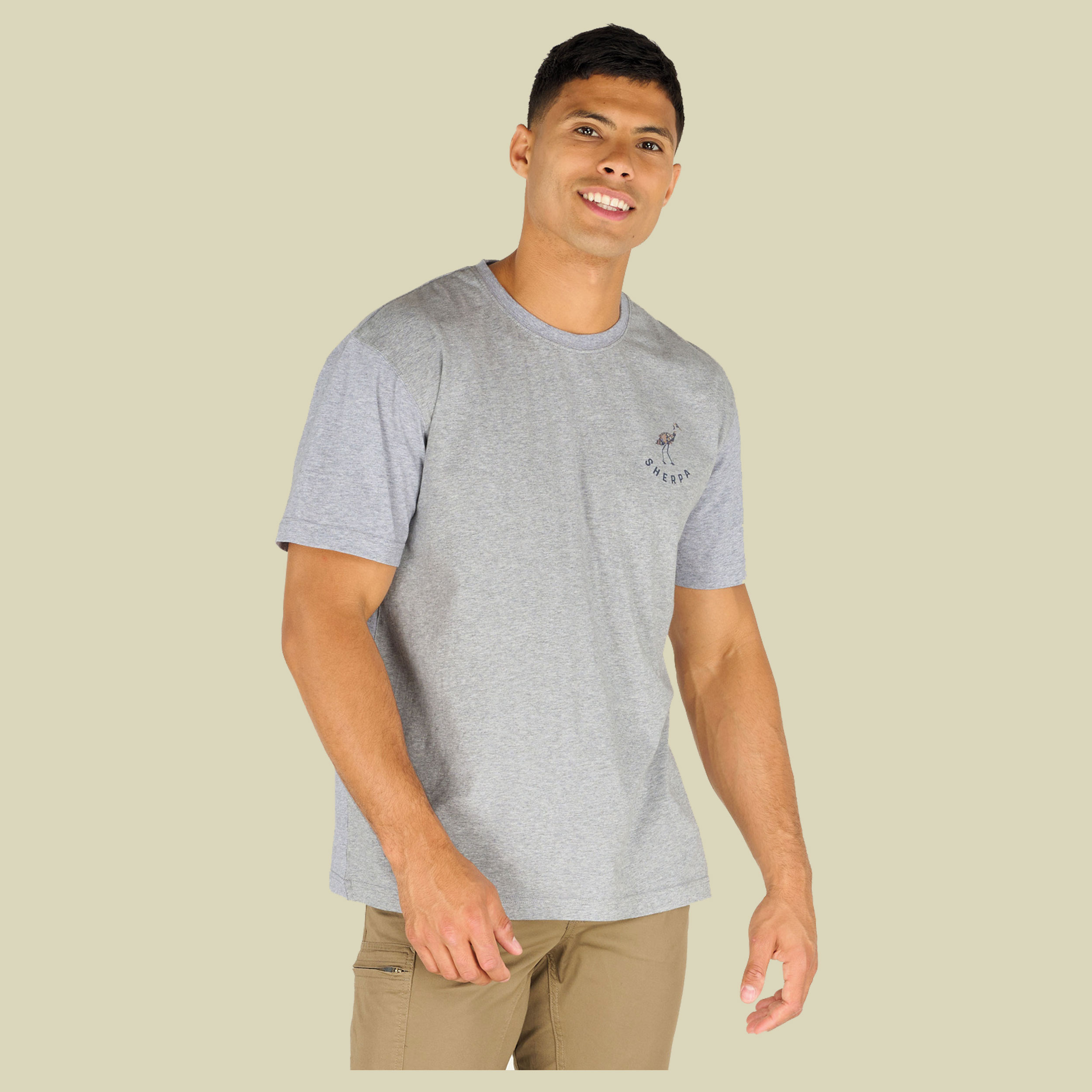 Crane Tee Men Größe L  Farbe heather grey crane