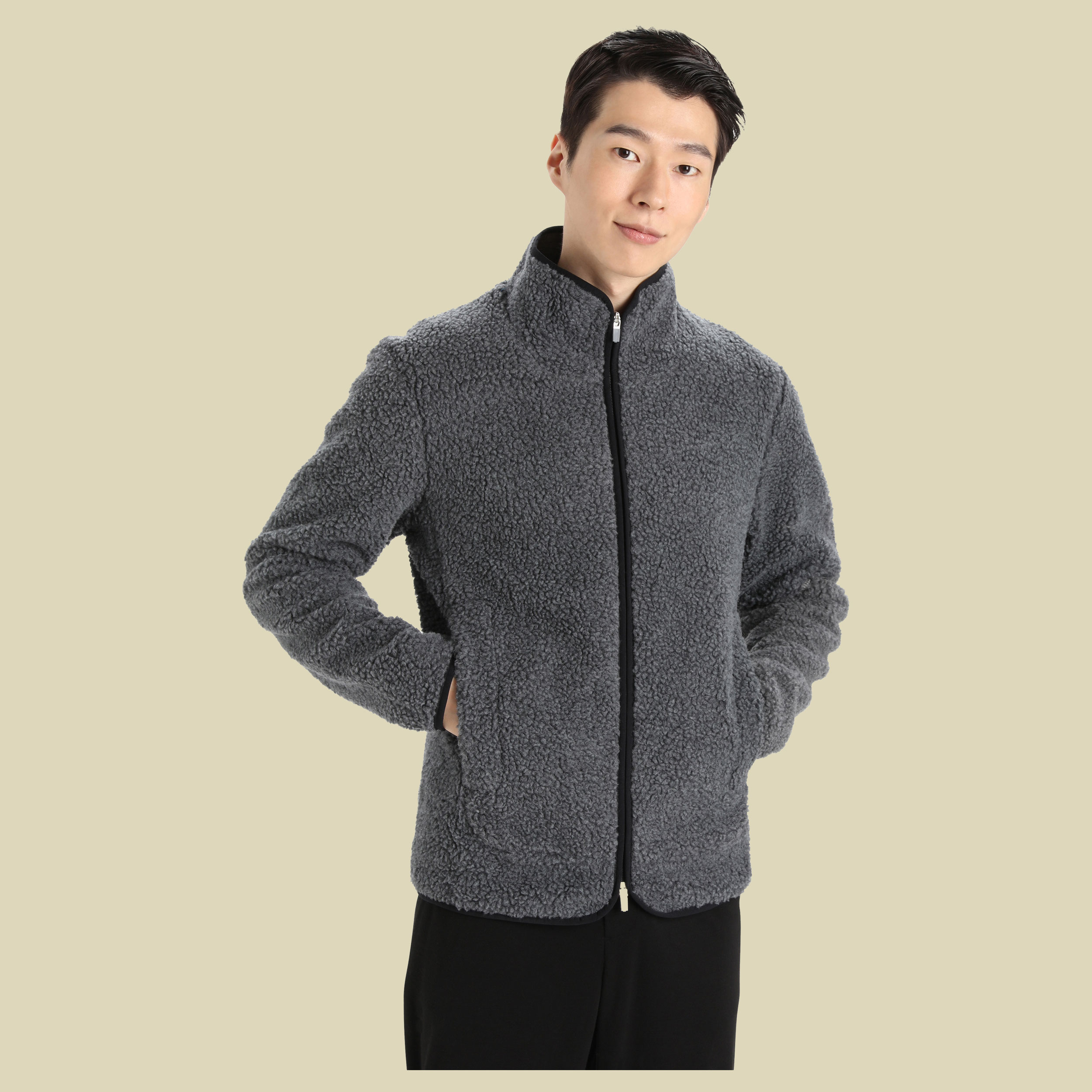 Men RealFleece™ Sherpa LS Zip Men Größe M  Farbe gritstone heather