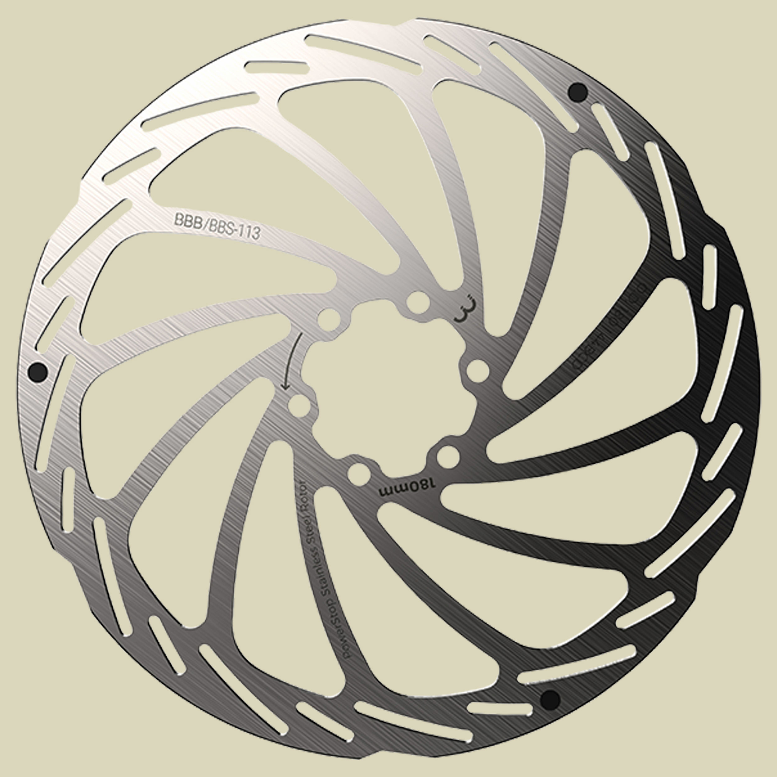 BBS-113 Bremsscheibe PowerStop 180 mm Farbe silber