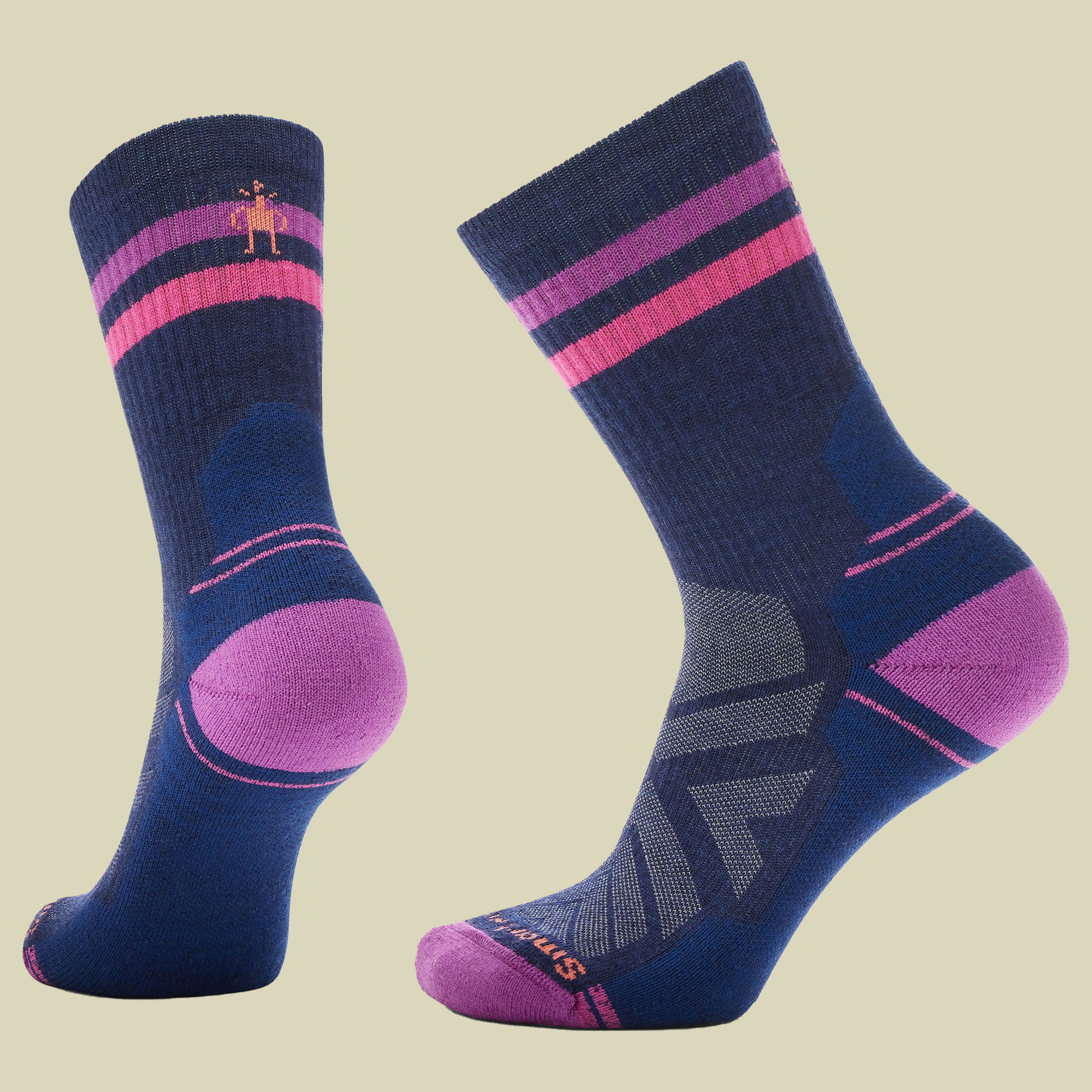 Hike Light Cushion Tube Stripe Crew Socks Women M 38-41 blau - deep navy/power pink