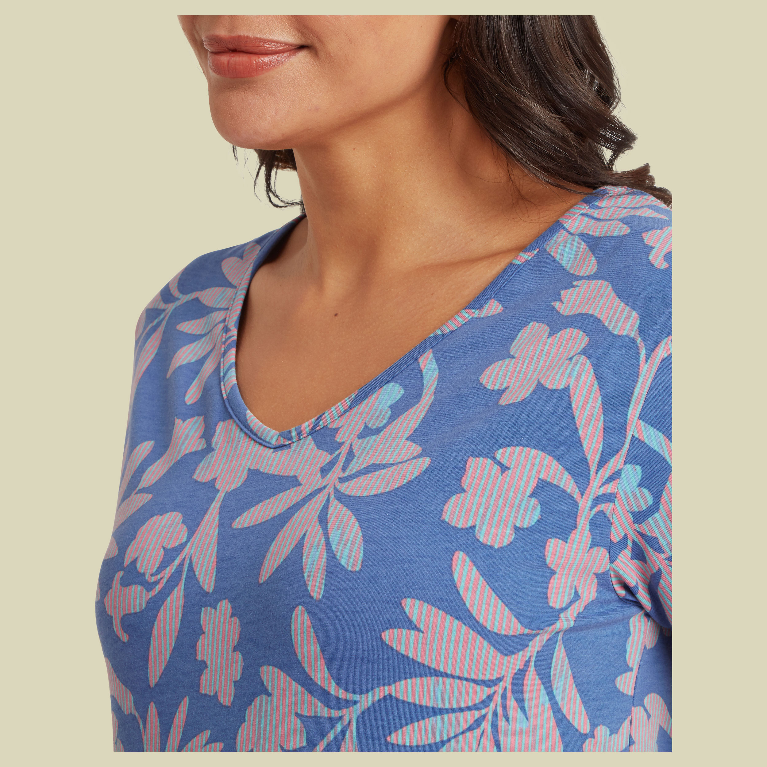 Neha V-Neck Tee L mehrfarbig 2 - Farbe seaport gurans