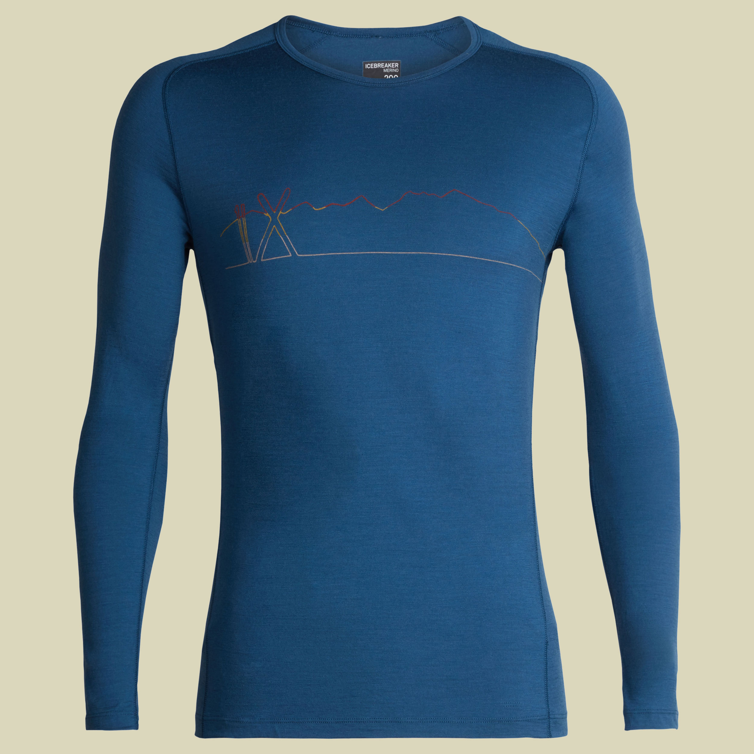 Oasis LS Deluxe Raglan 200 Men  Größe XXL Farbe single line ski/prussian blue