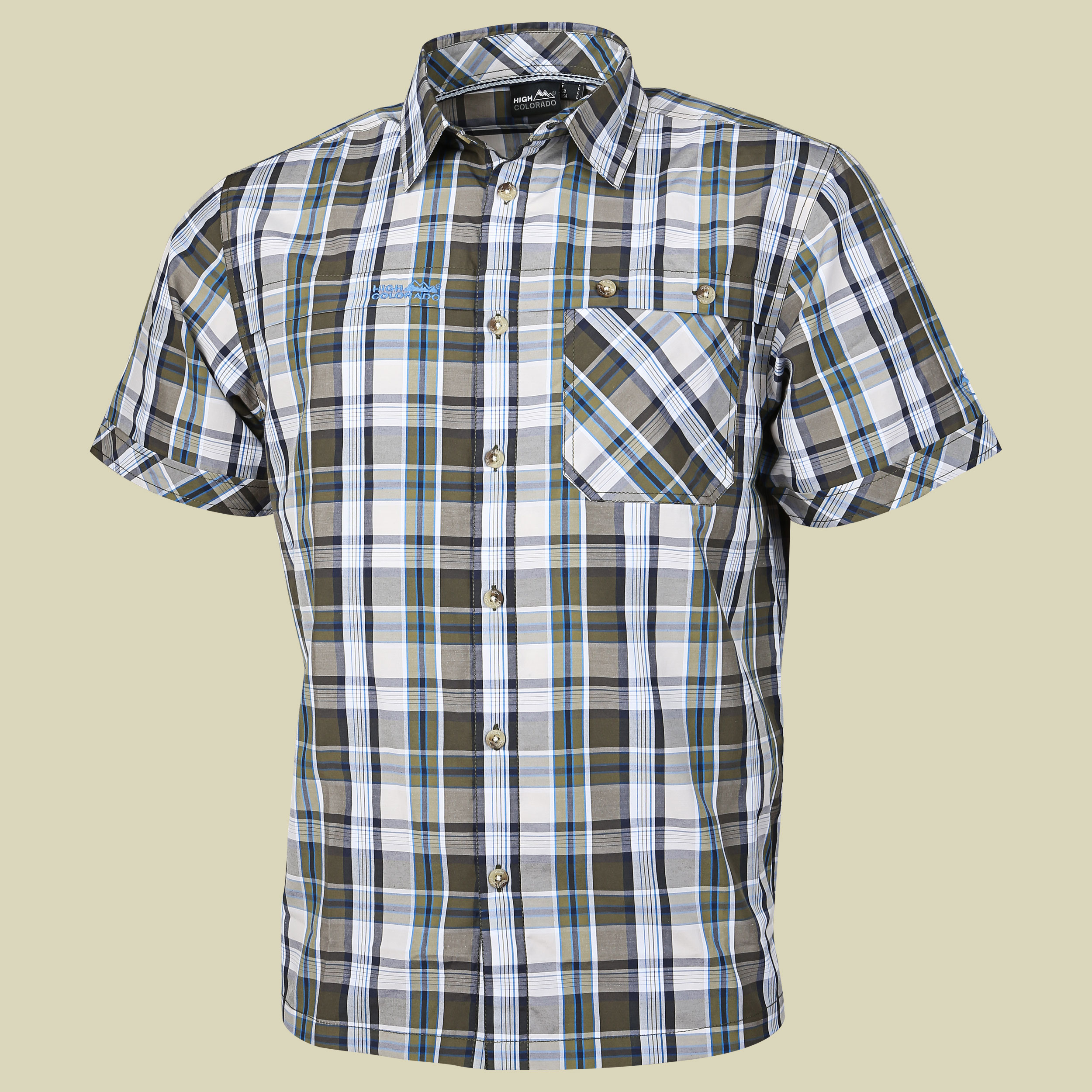 Zell-M Karohemd Herren Größe M Farbe khaki 6005