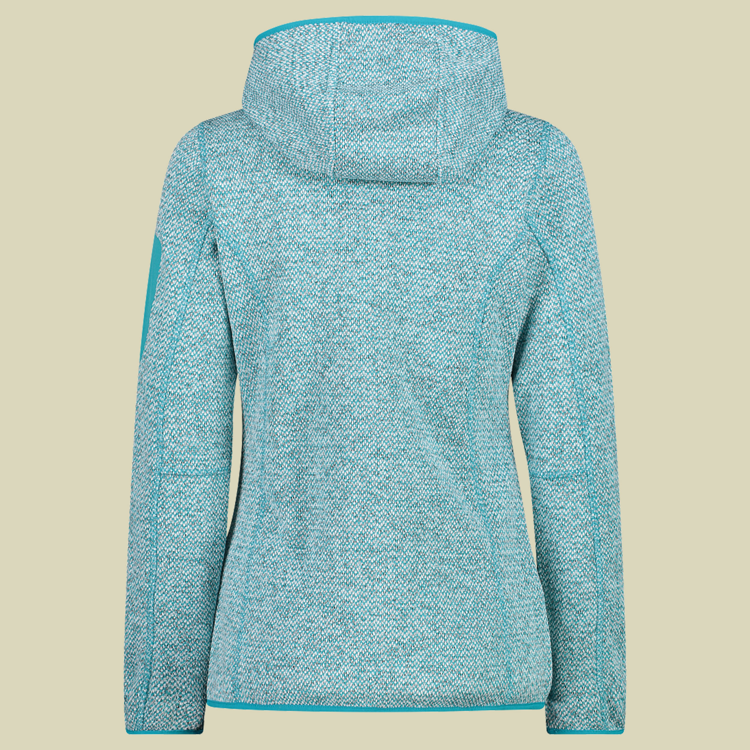 Woman Knitted Fleece Jacket Fix Hood 3H19826 Größe 44 Farbe 02 EM lagoon-bianco