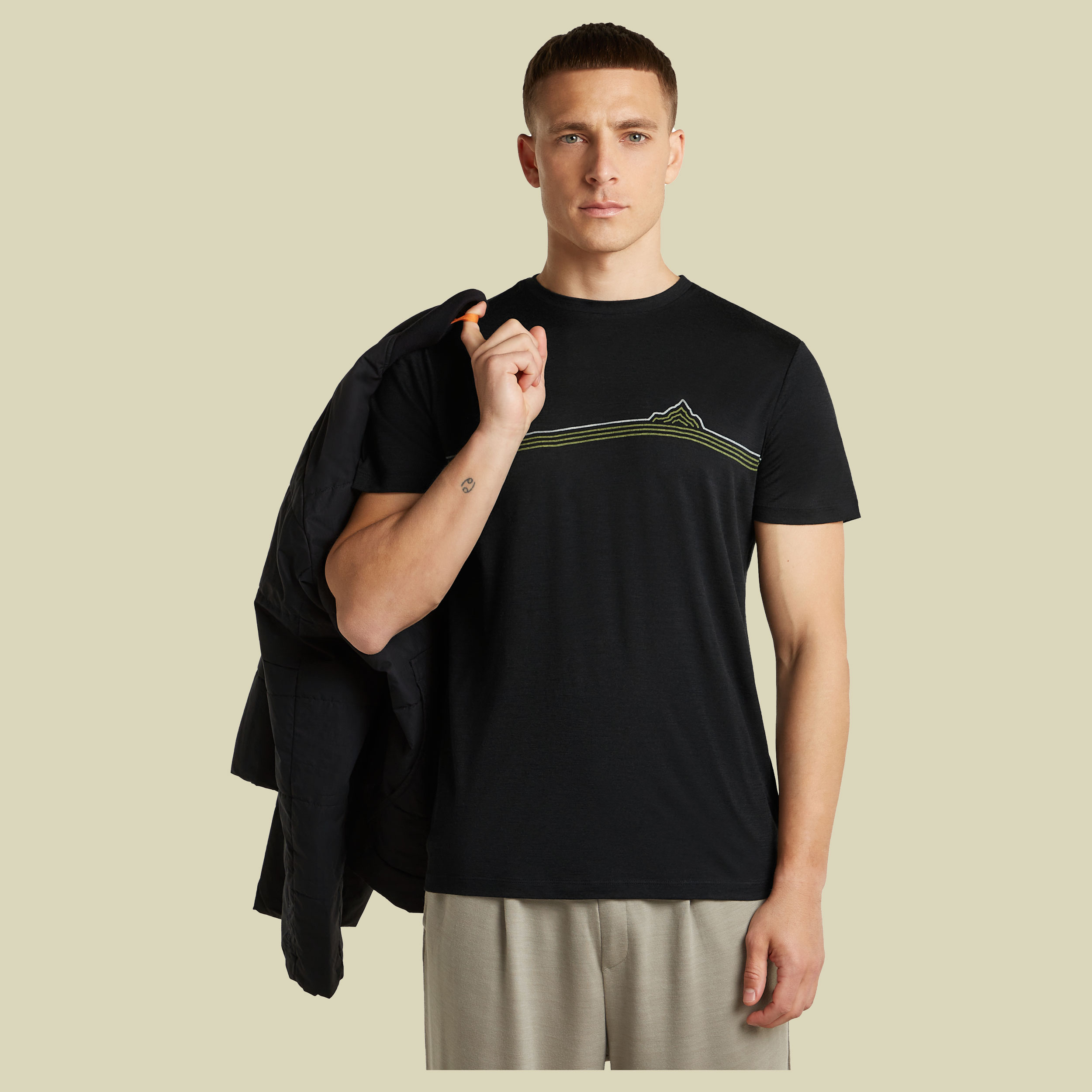 Merino 150 Tech Lite SS Tee Range Stripes Men XXL schwarz - black