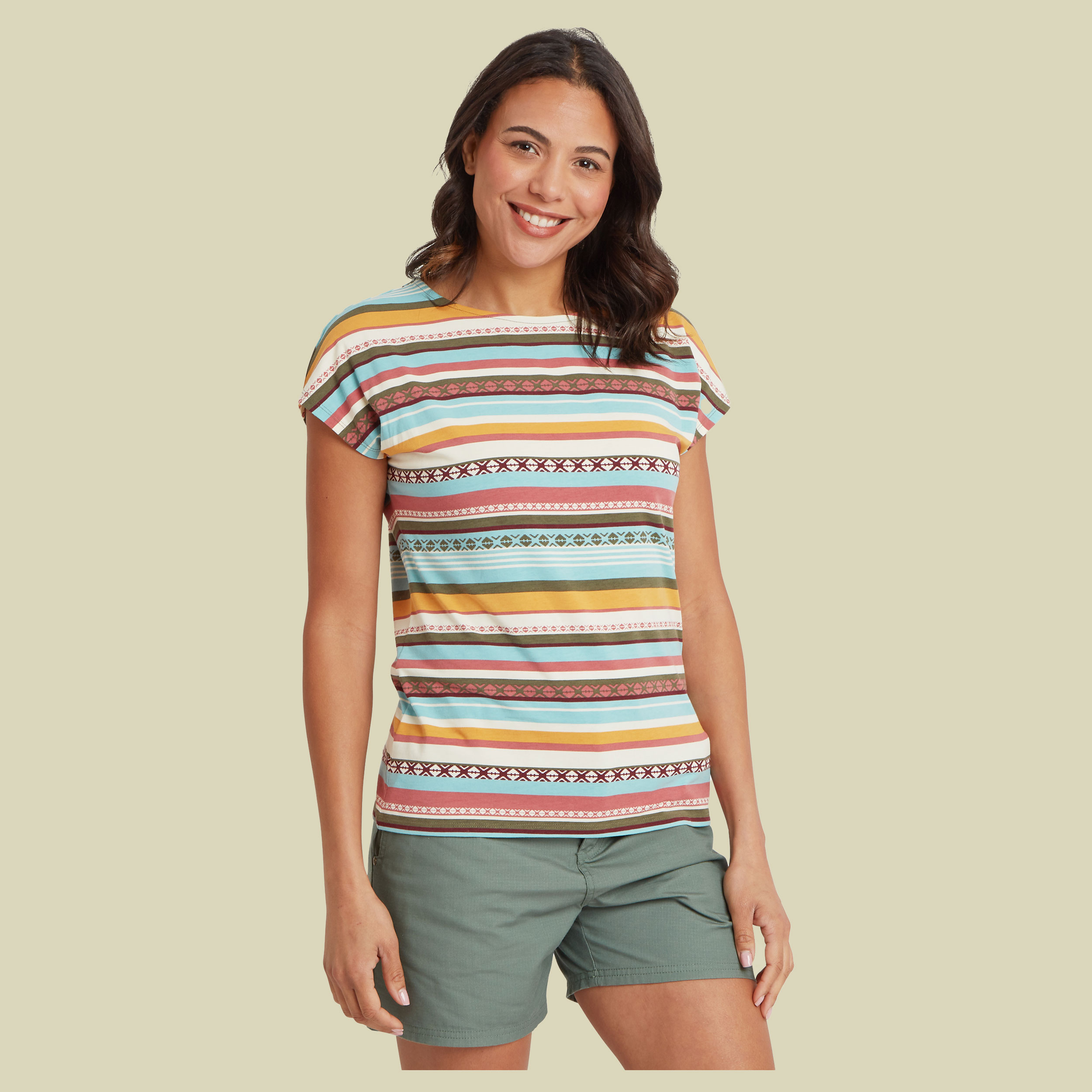 Neha Tee Women mehrfarbig gestreift XL - Farbe evergreen indreni