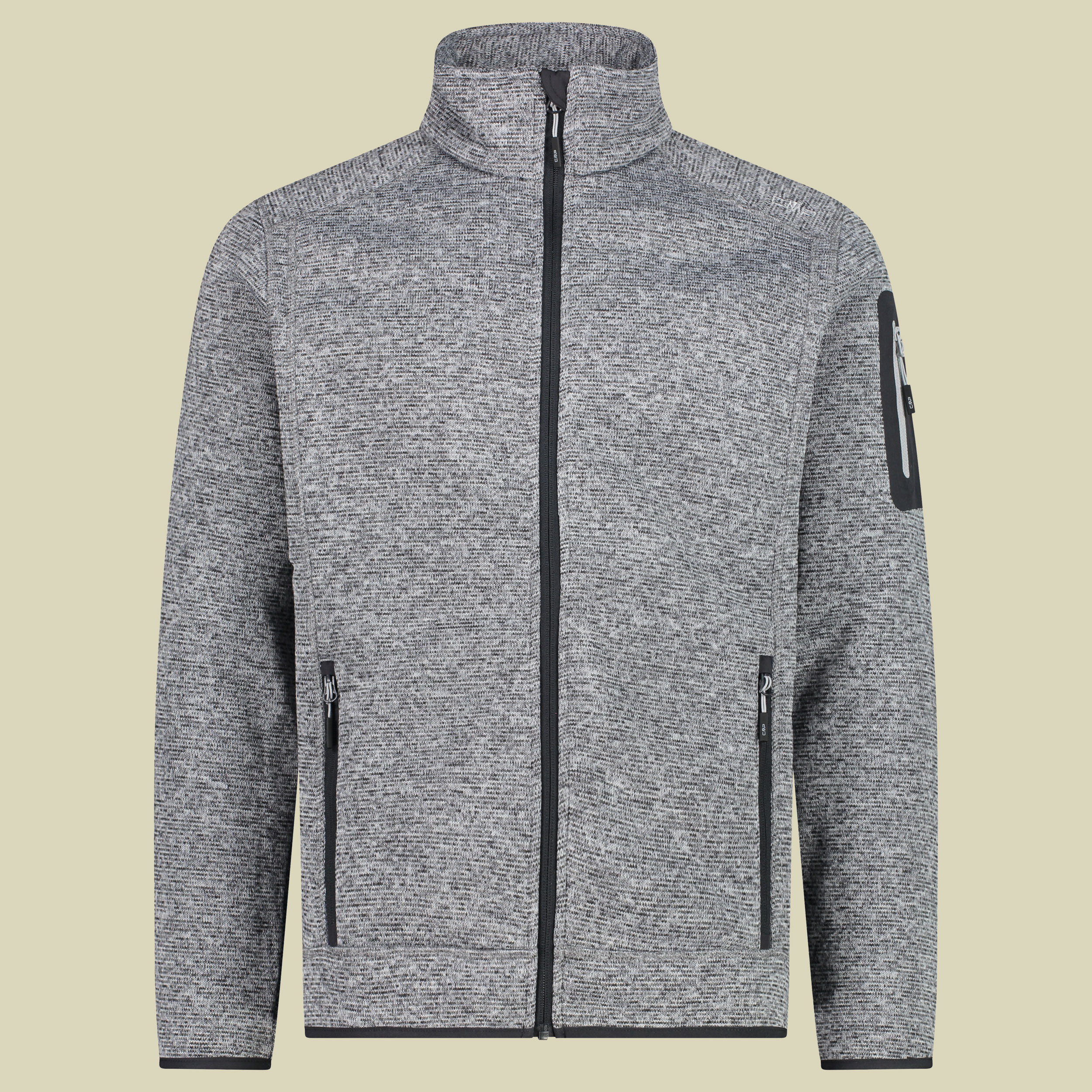 Man Knitted Fleece Jacket CMP 3H60747N Größe 60 Farbe 31ZH ice-titanio-nero