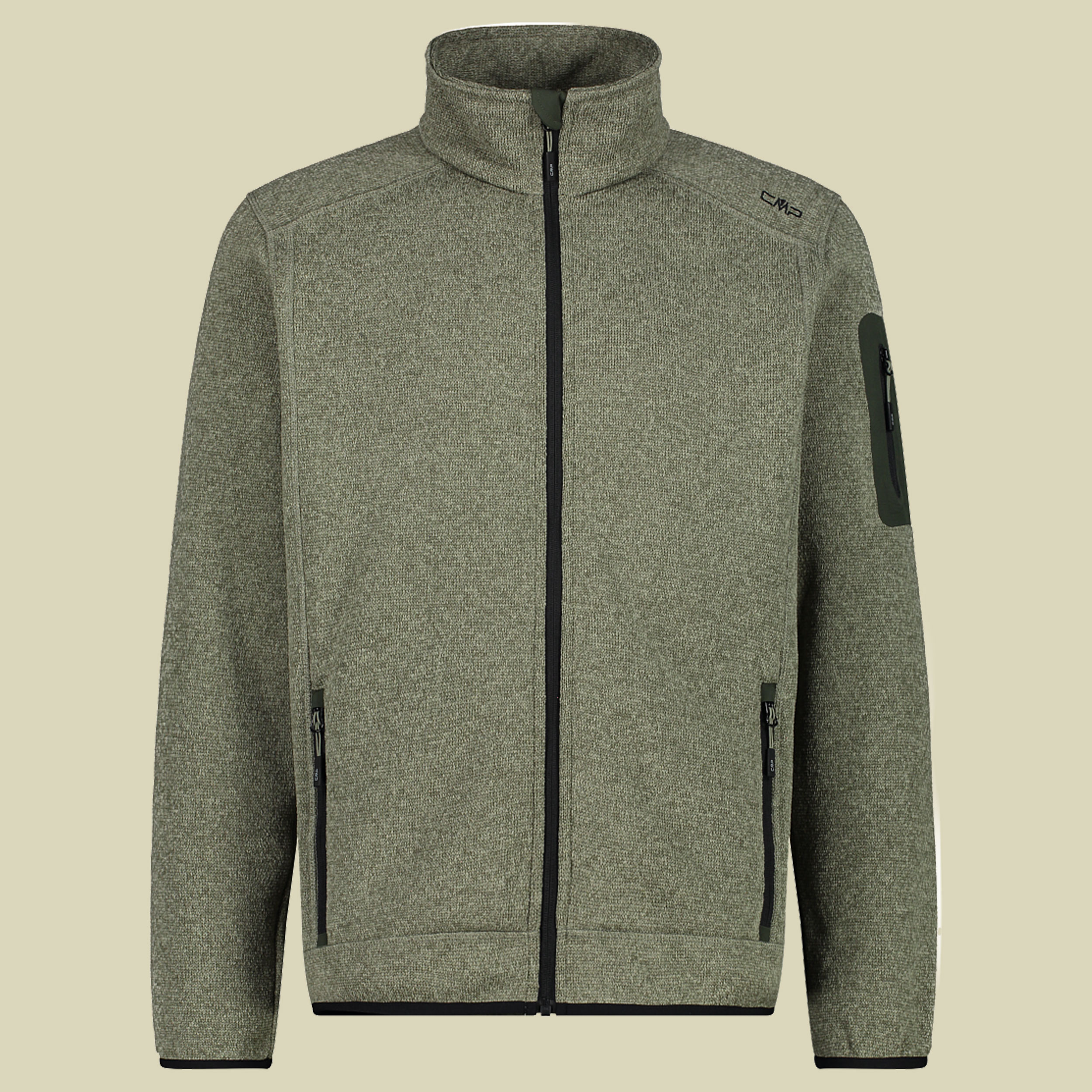 Man Knitted Fleece Jacket CMP 3H60747N Größe 50 Farbe 01FP kaki-oil green