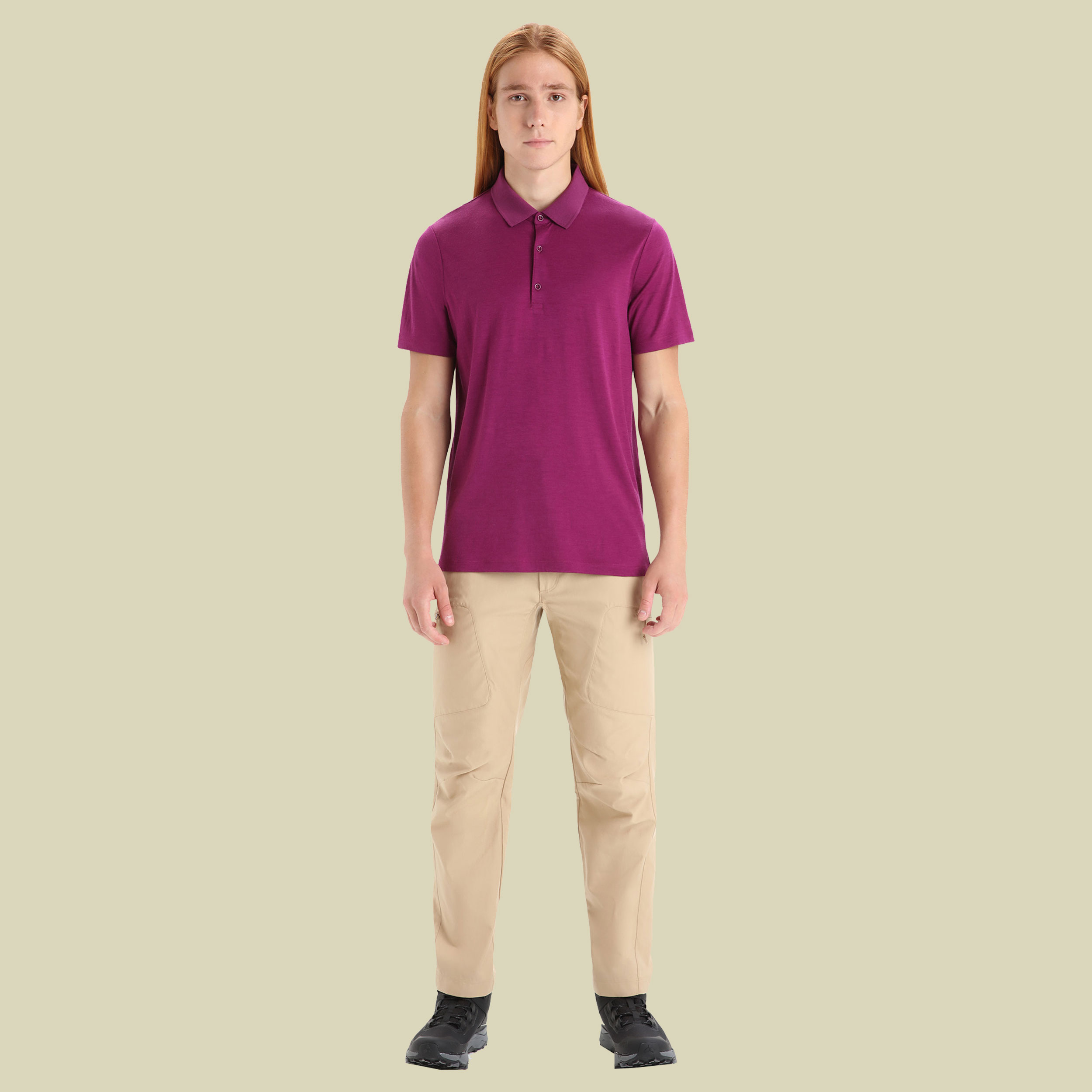 Tech Lite II SS Polo Men Größe S Farbe go berry