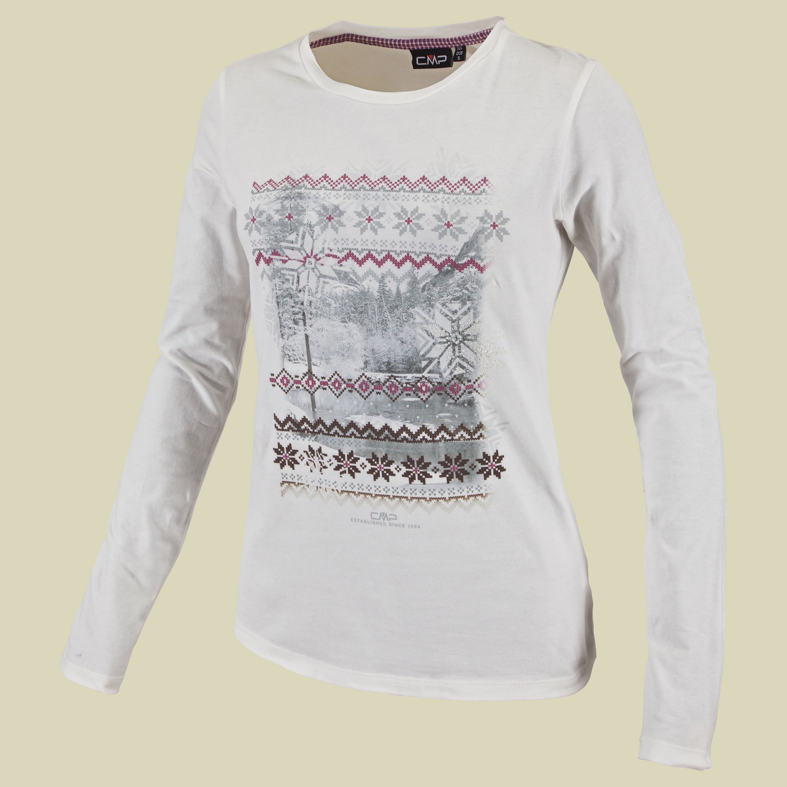 Woman Stretch Sweat T-Shirt CMP 3U29856 Größe 36 Farbe A143 bianco gesso