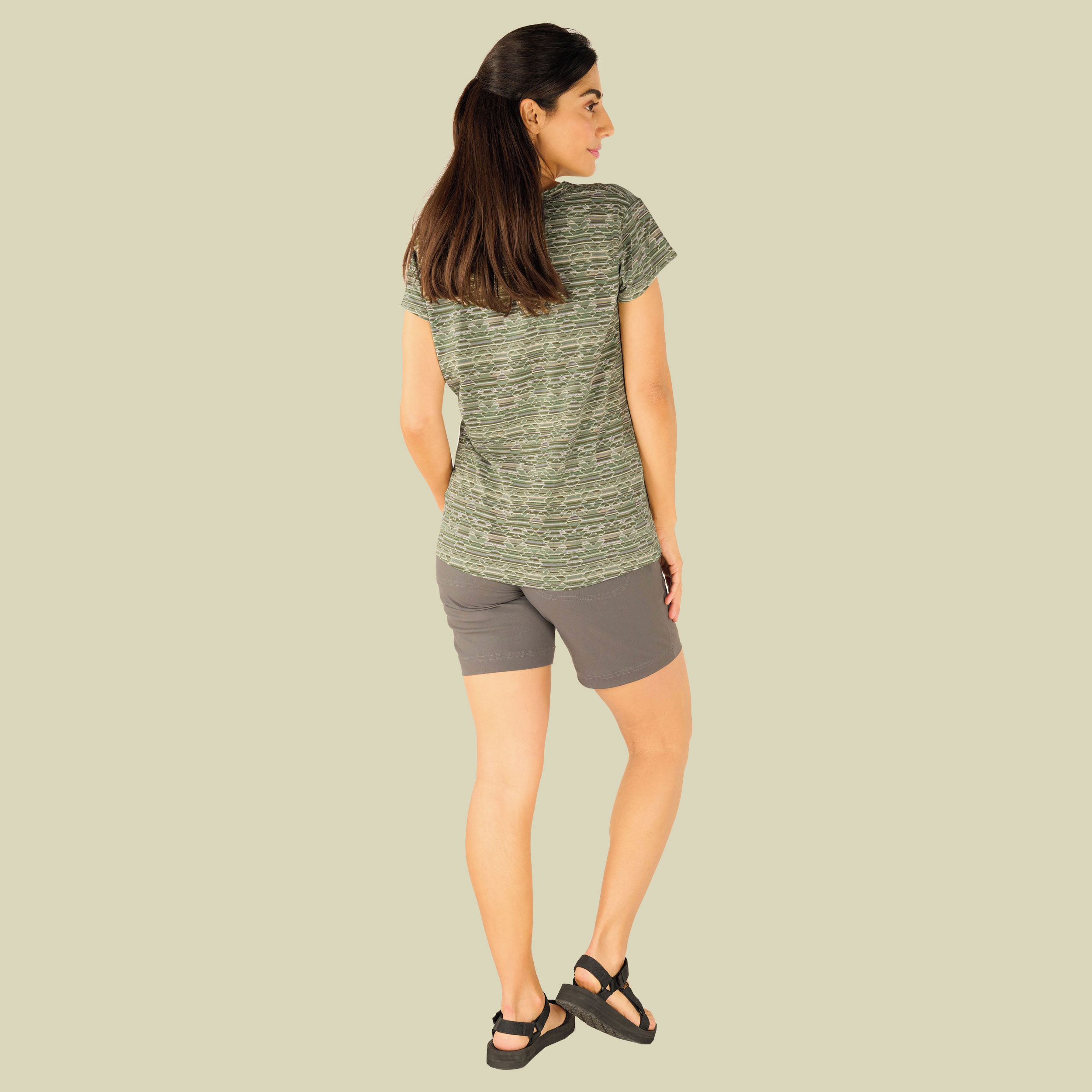 Neha V-Neck Tee Women Größe XL Farbe evergreen tribal geo