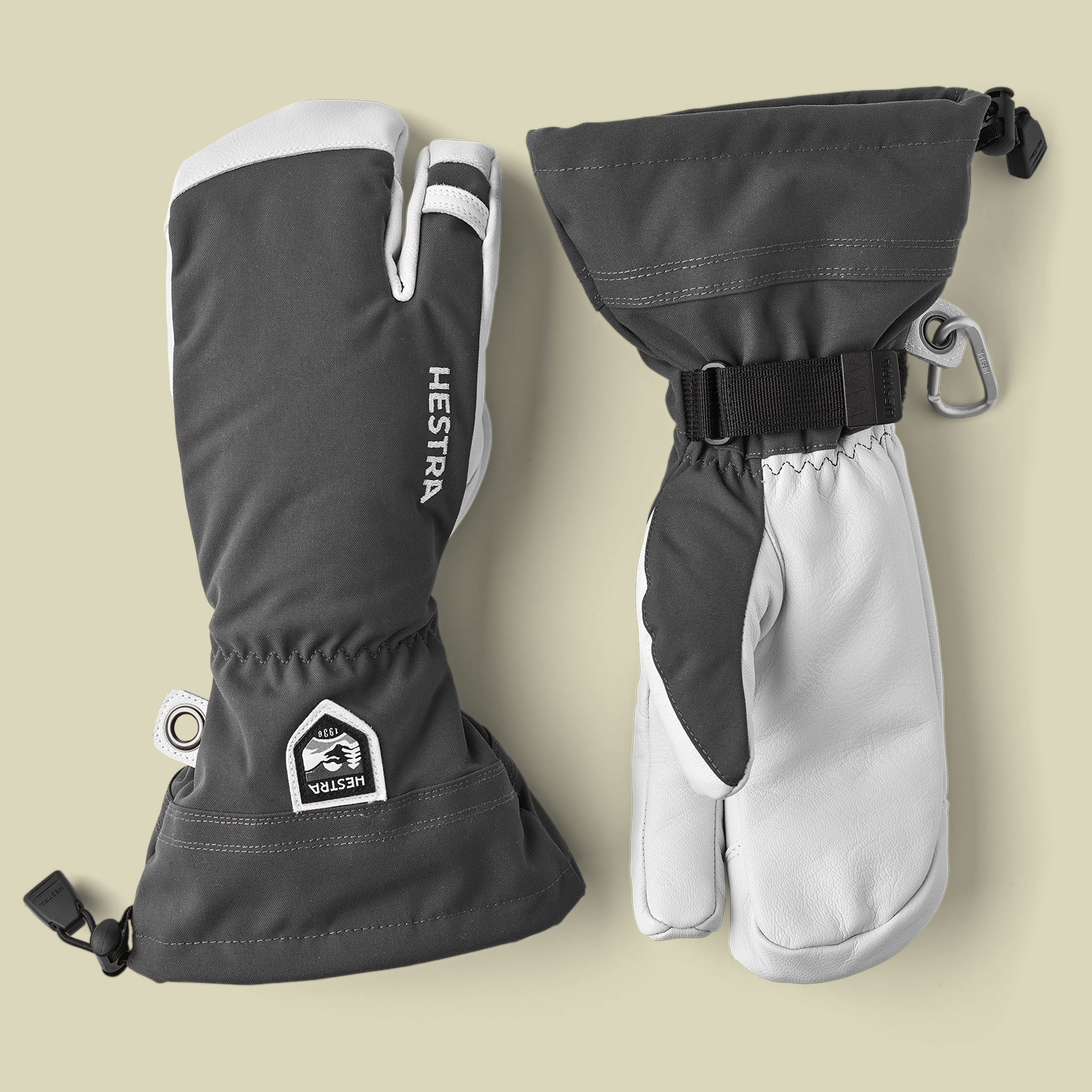 Army Leather Heli Ski 3-Finger Größe 7 Farbe grey