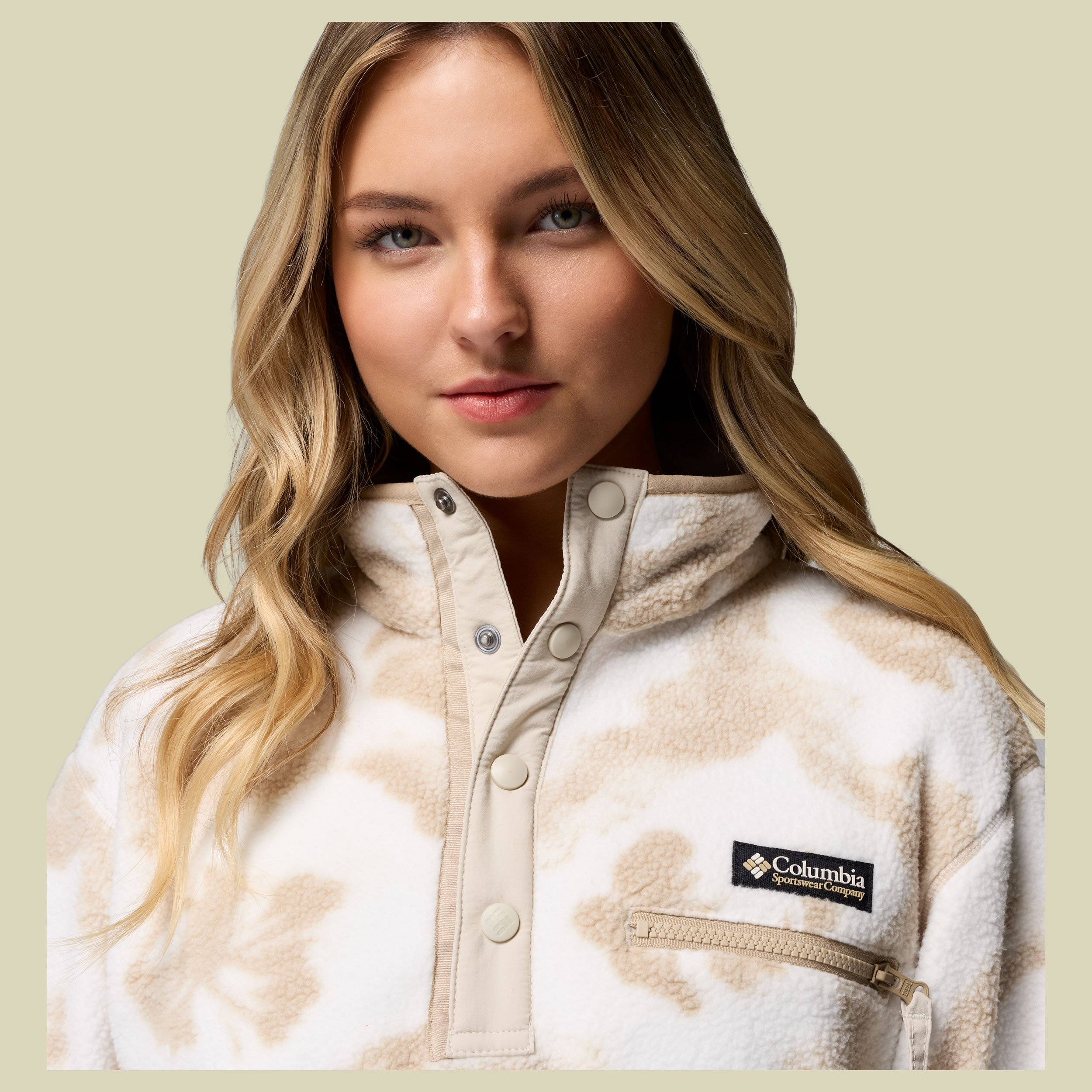 Helvetia II Printed Cropped Half Snap Women XS mehrfarbig beige - sea salt,spray