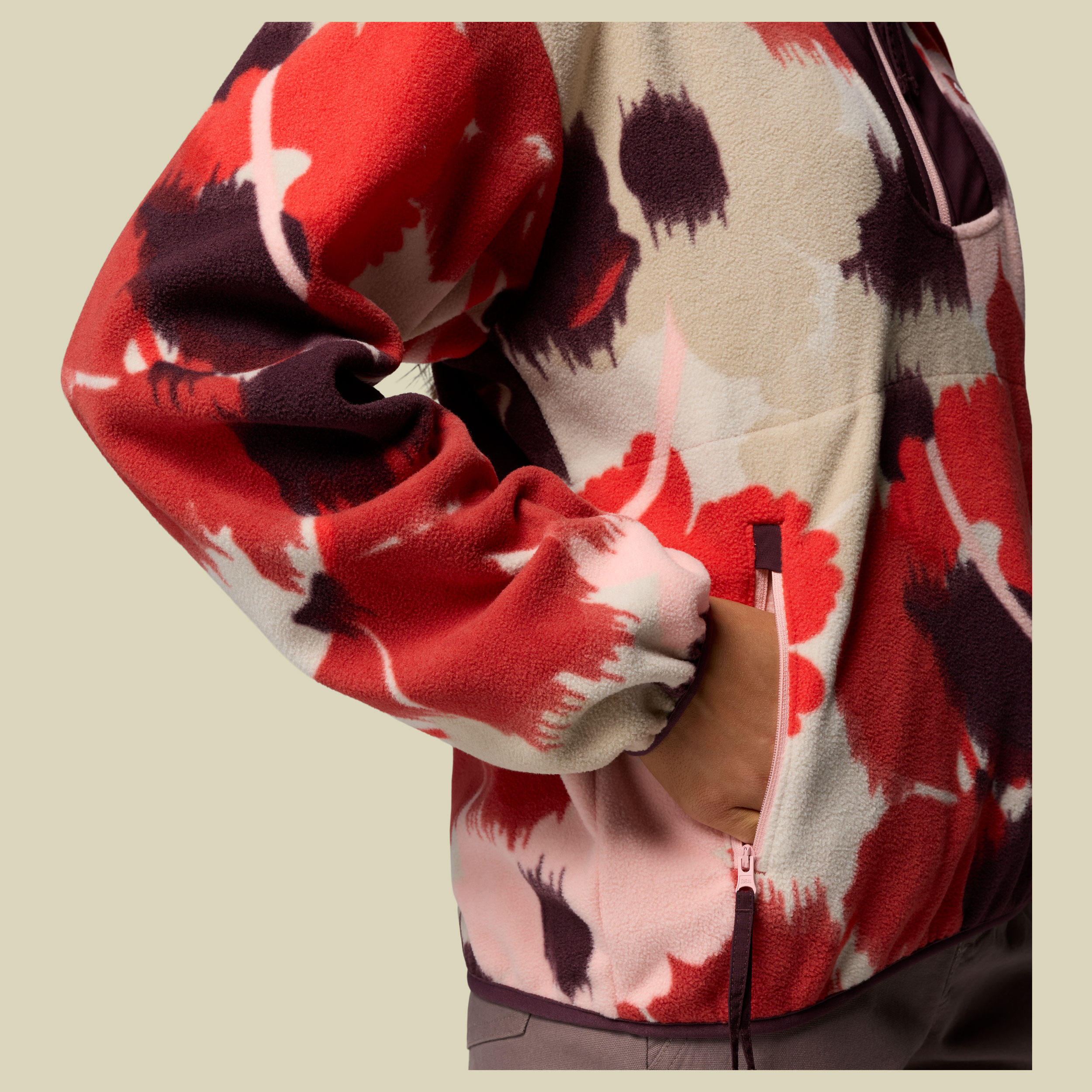 Sequoia Grove Printed Half Zip Women XS mehrfarbig rot - washed red, ikatbloom