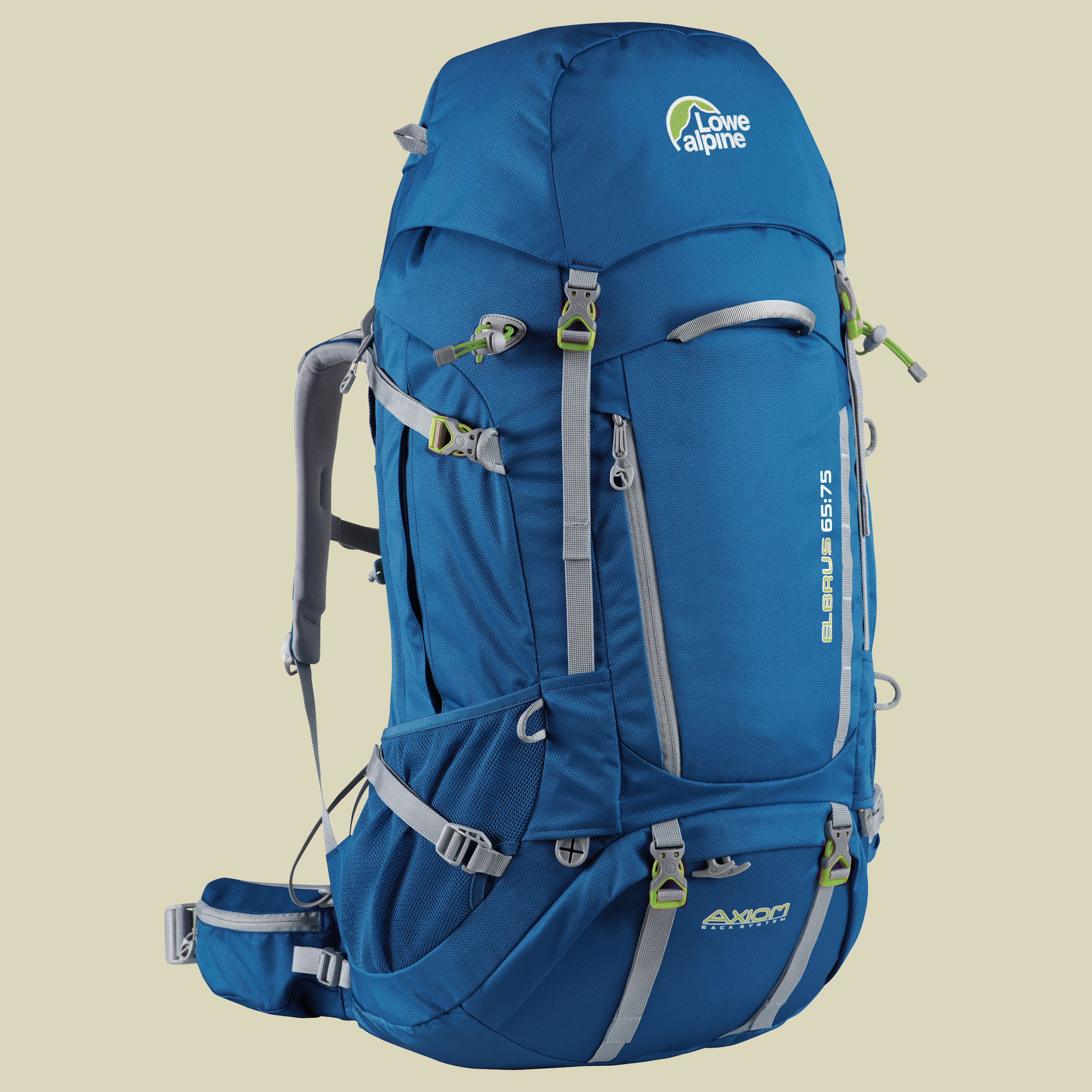 Elbrus 65:75 Volumen 65 L + 10 L Farbe alaskan blue/guacamole