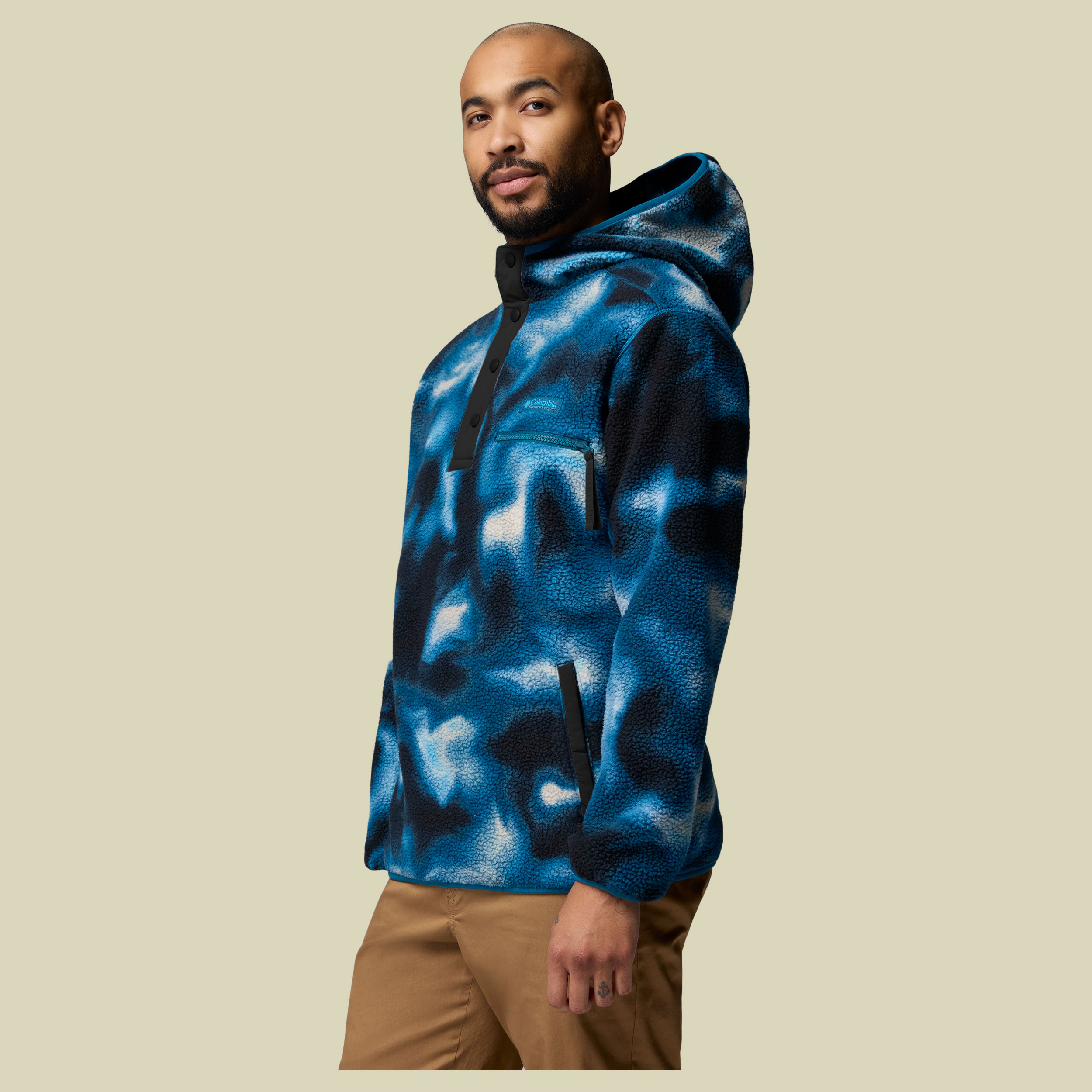 Helveta II Printed Hoodie Men XL blau - phoenix blue dyeflow