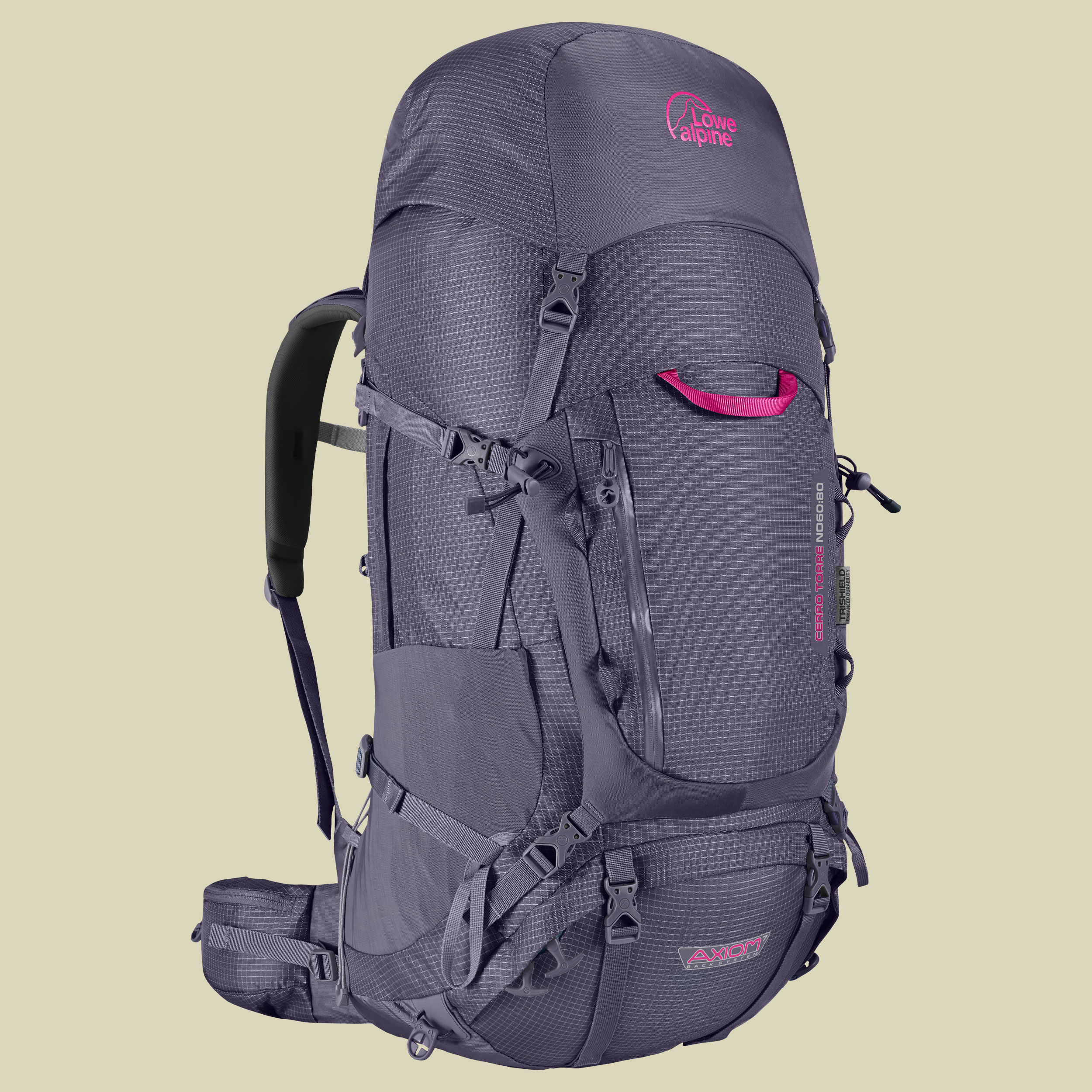 Cerro Torre ND 60:80  Volumen 60 L + 20 L  Farbe aubergine